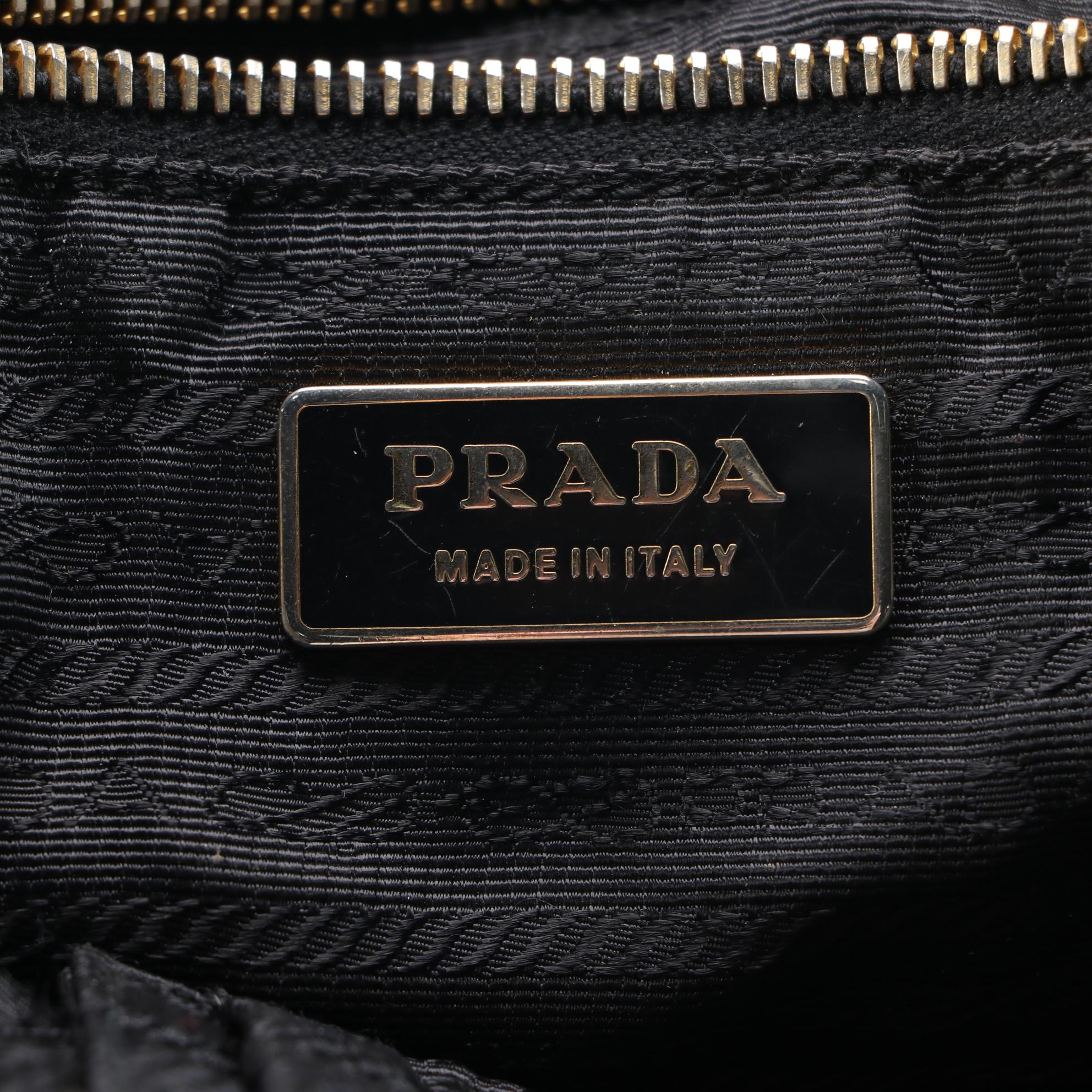 Prada Black Quilted Tessuto Nylon Shoulder Bag