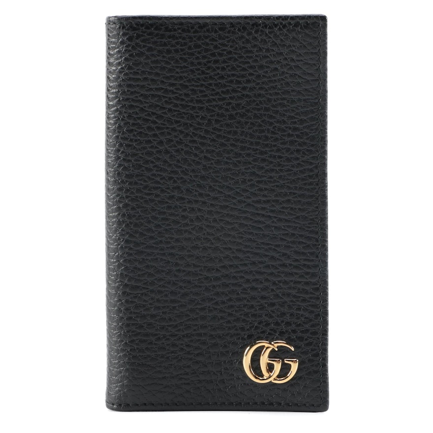 Gucci Grained Black Leather Bifold Iphone Case