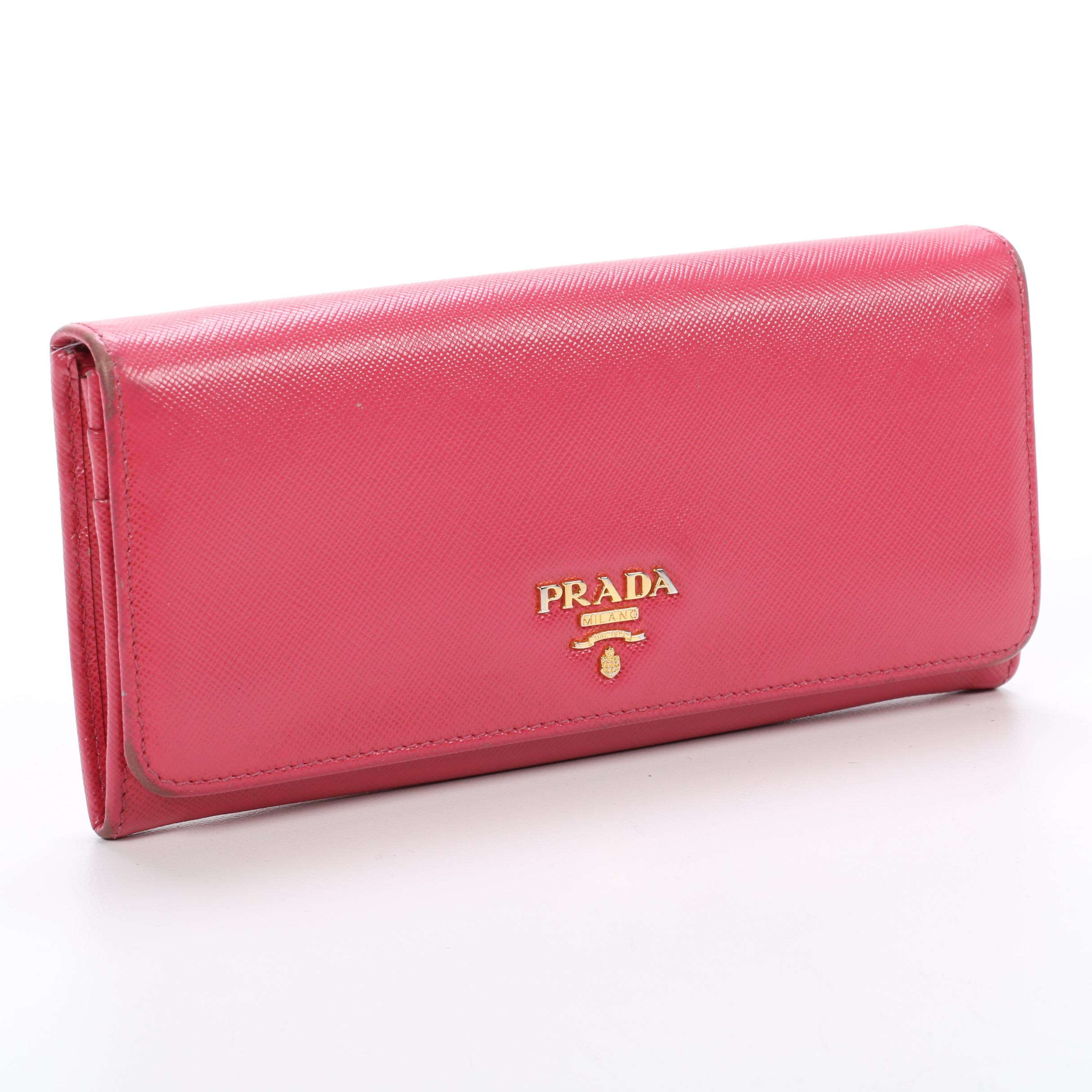 Prada Saffiano Leather Continental Flap Wallet