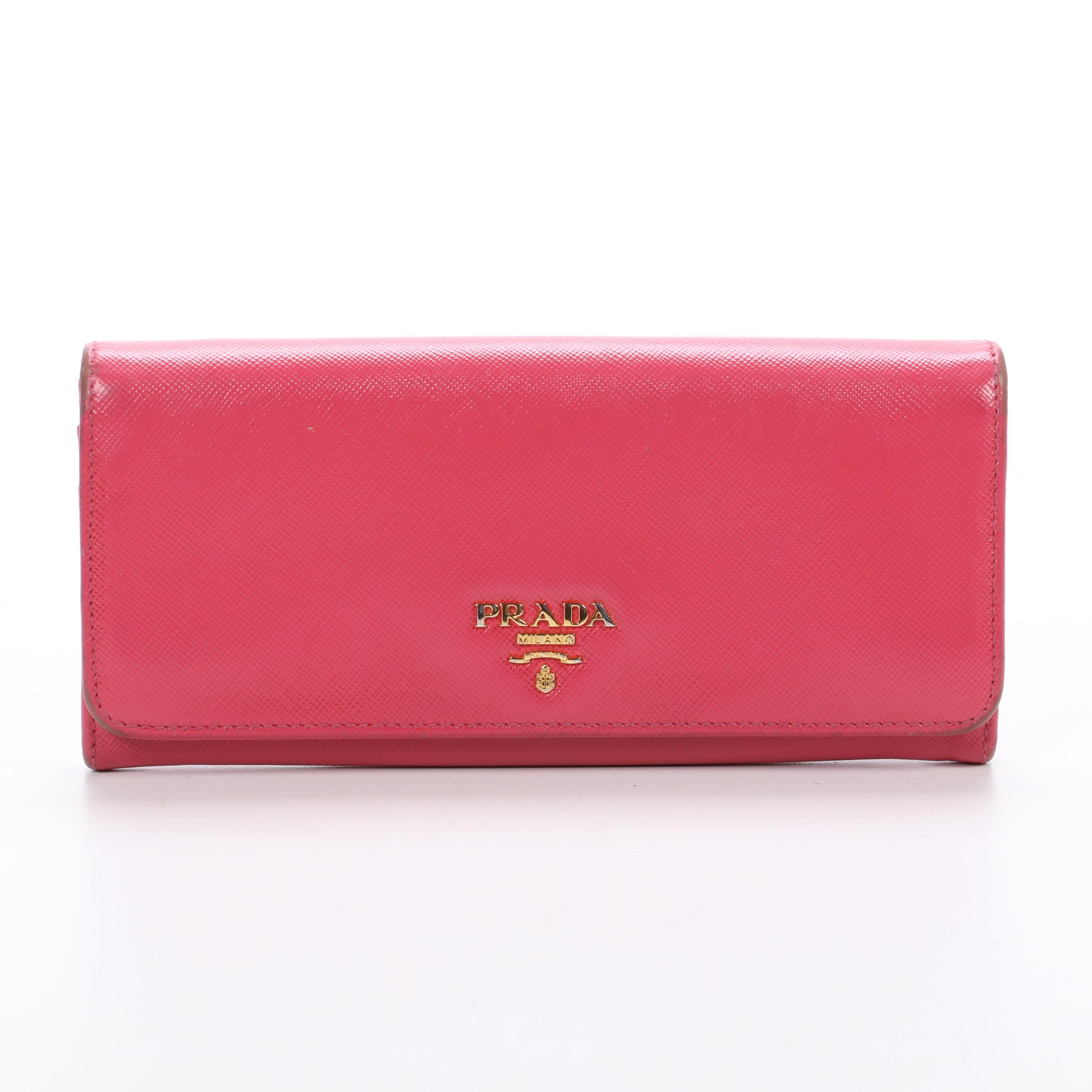 Prada Saffiano Leather Continental Flap Wallet