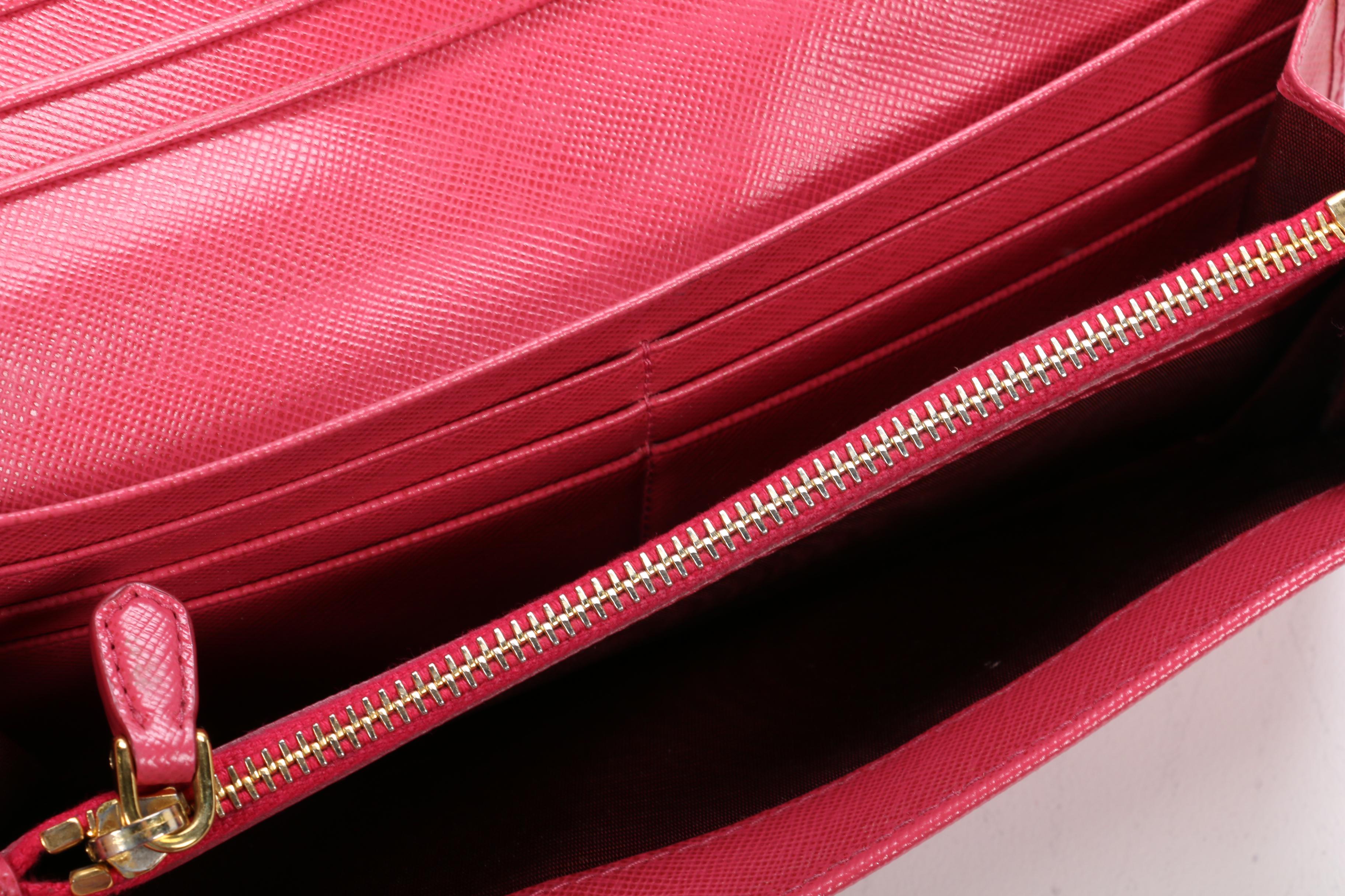 Prada Saffiano Leather Continental Flap Wallet