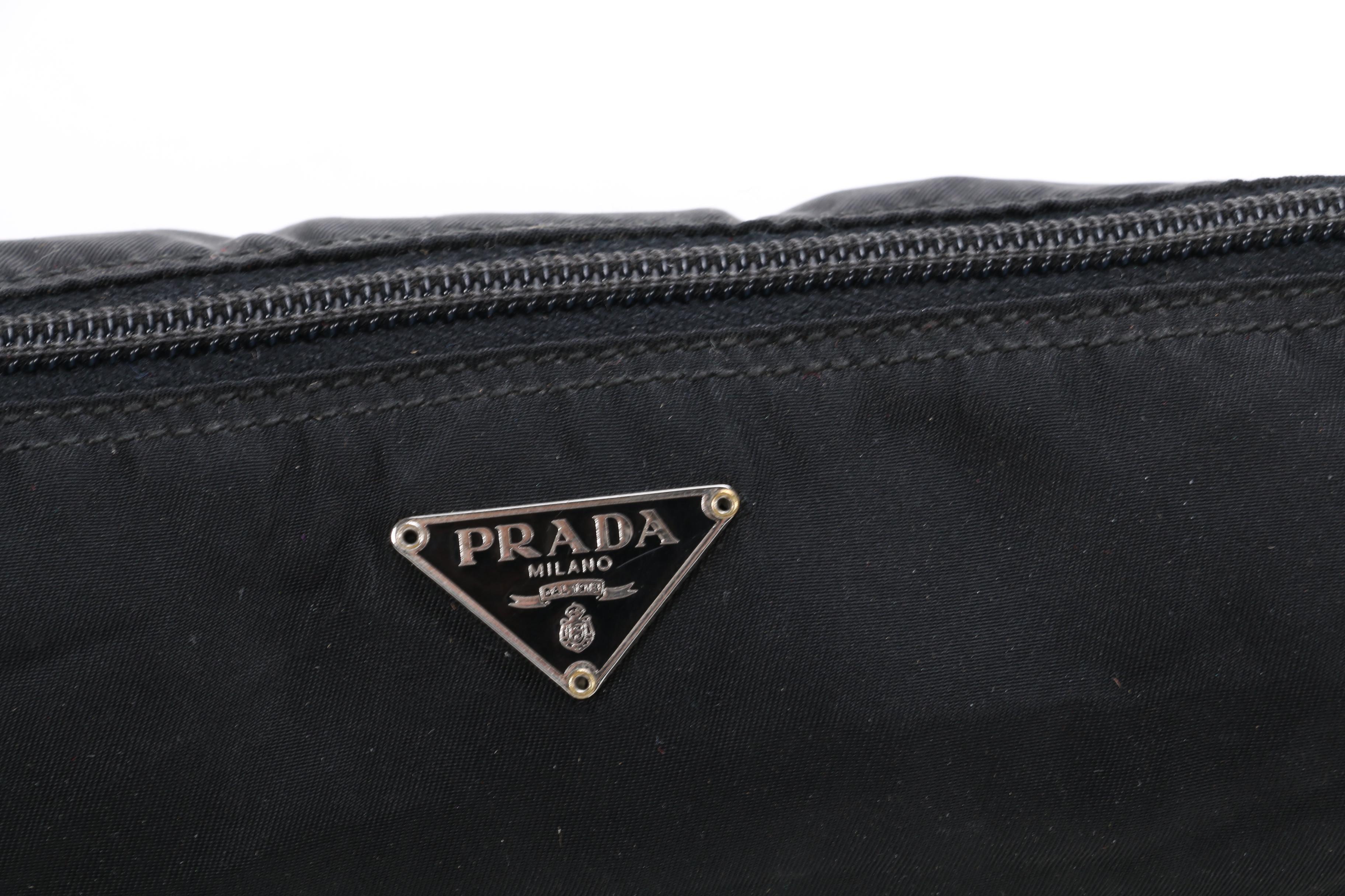 Prada Vela Nylon Travel Pouch in Black