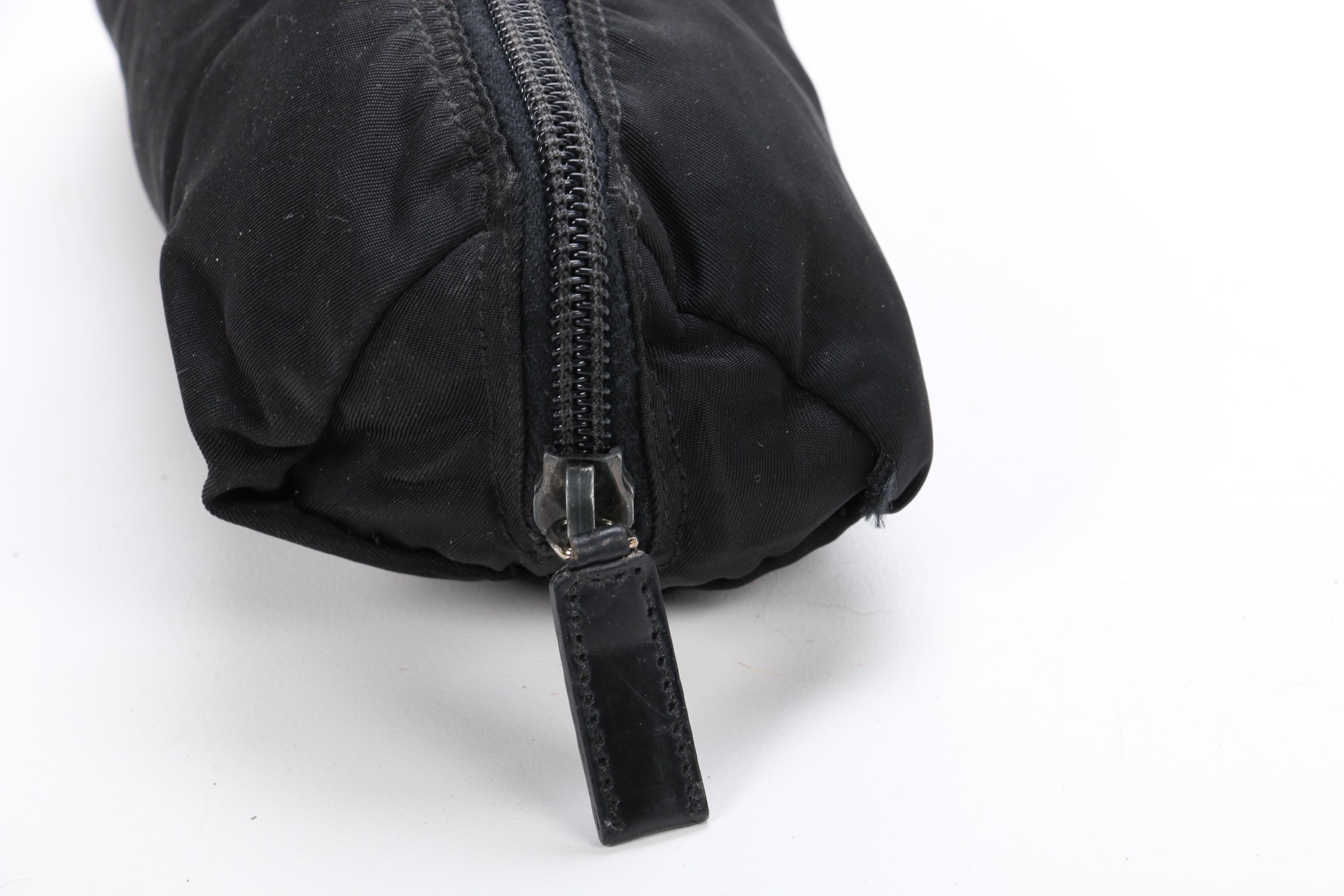 Prada Vela Nylon Travel Pouch in Black