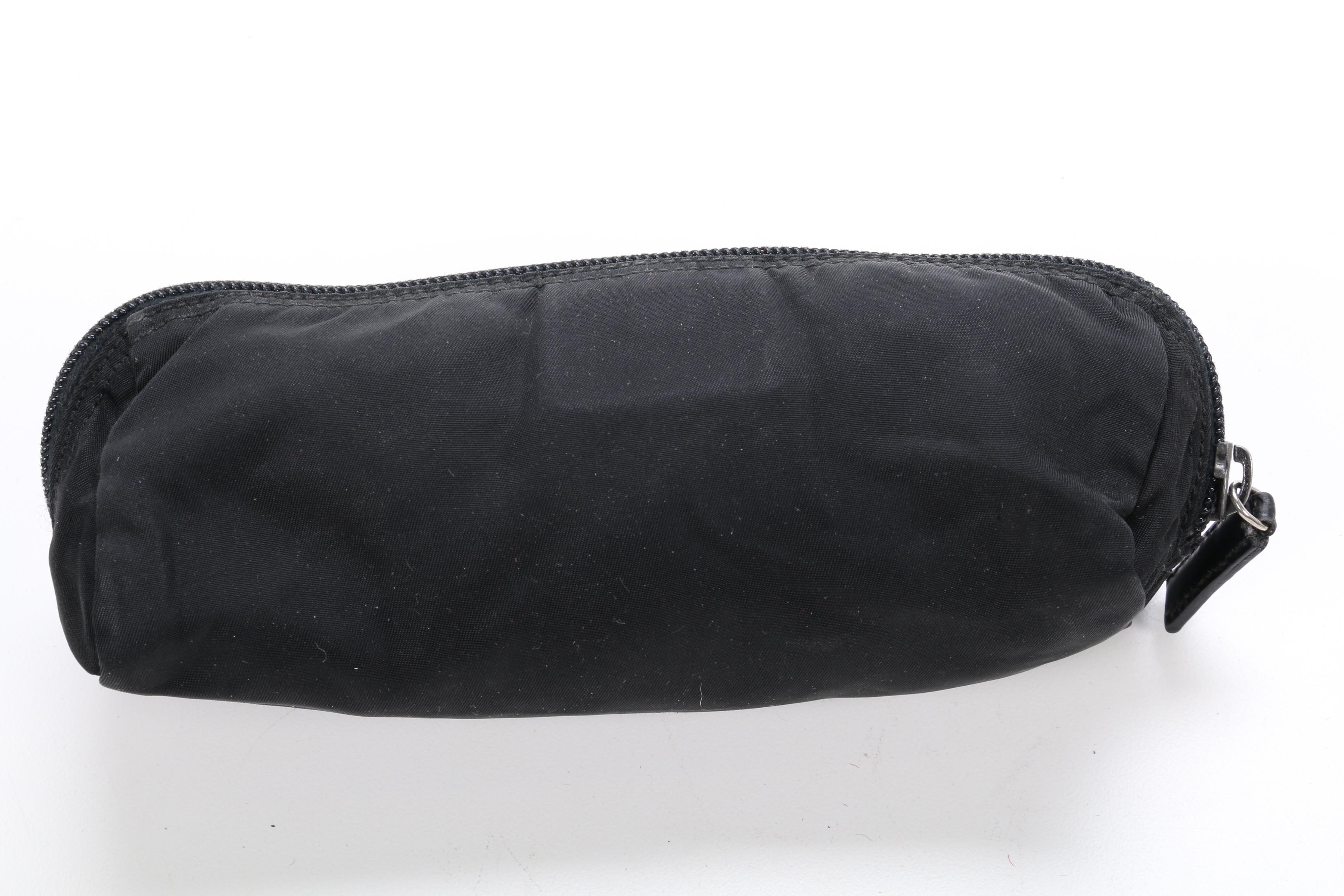 Prada Vela Nylon Travel Pouch in Black