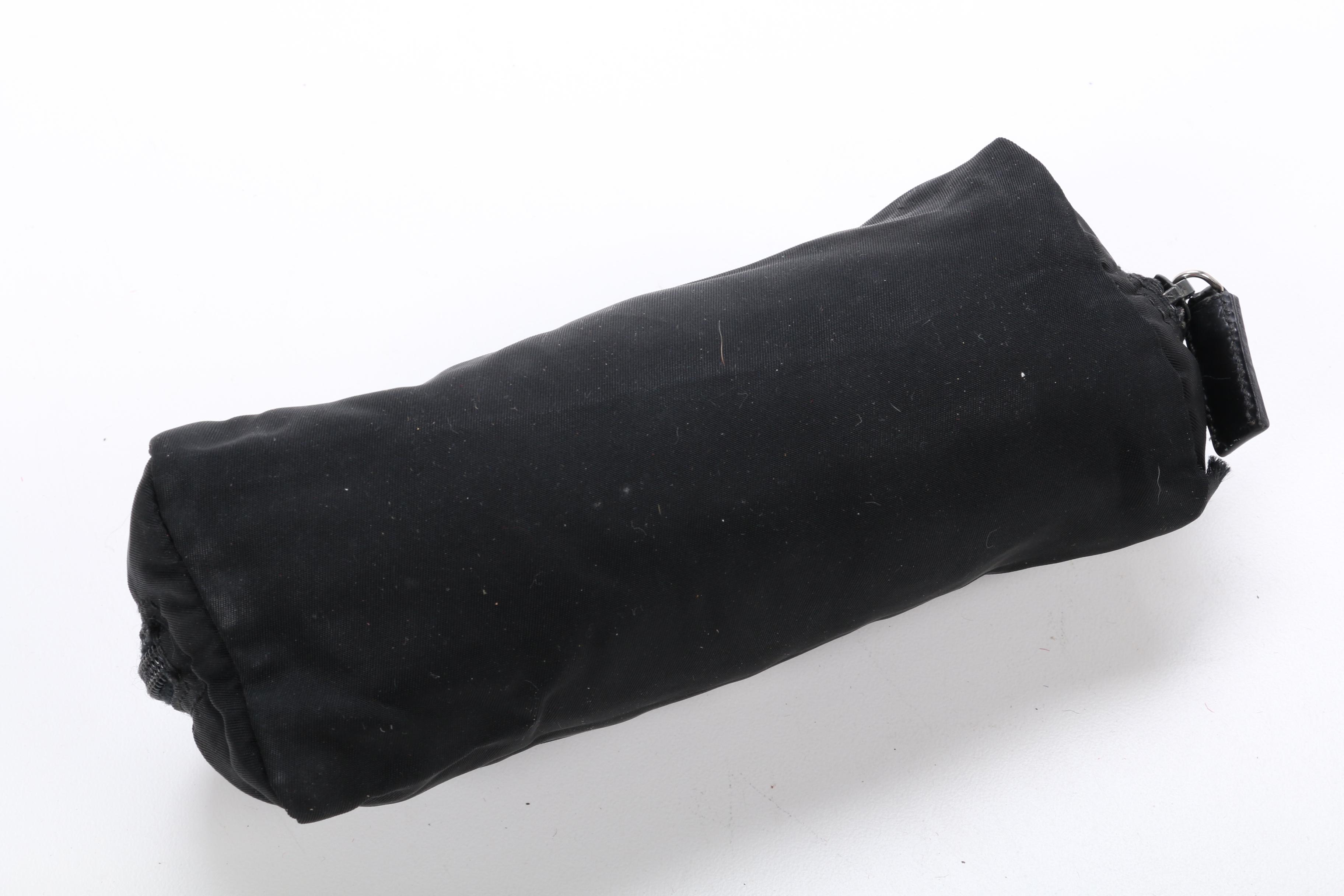 Prada Vela Nylon Travel Pouch in Black