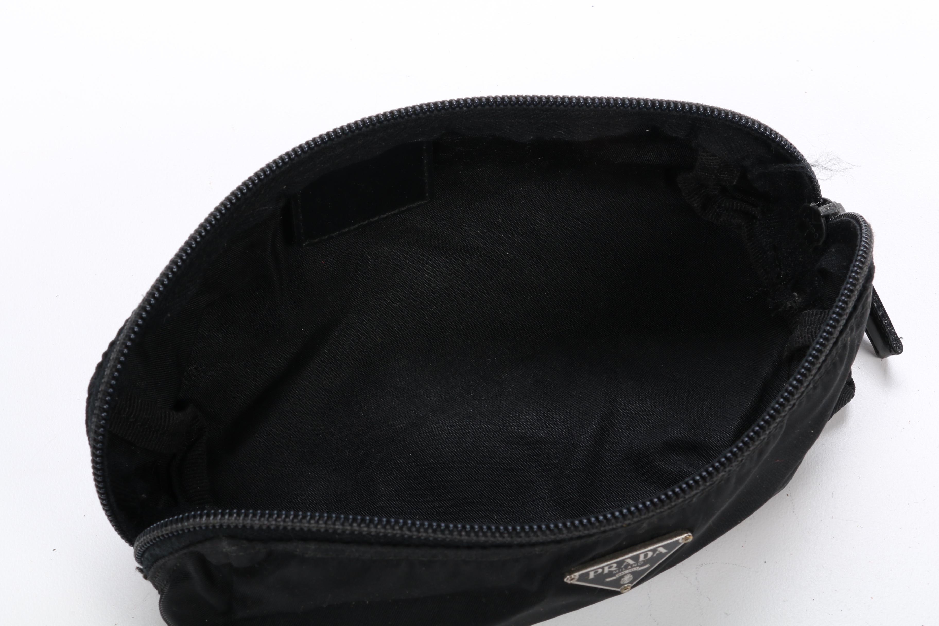 Prada Vela Nylon Travel Pouch in Black