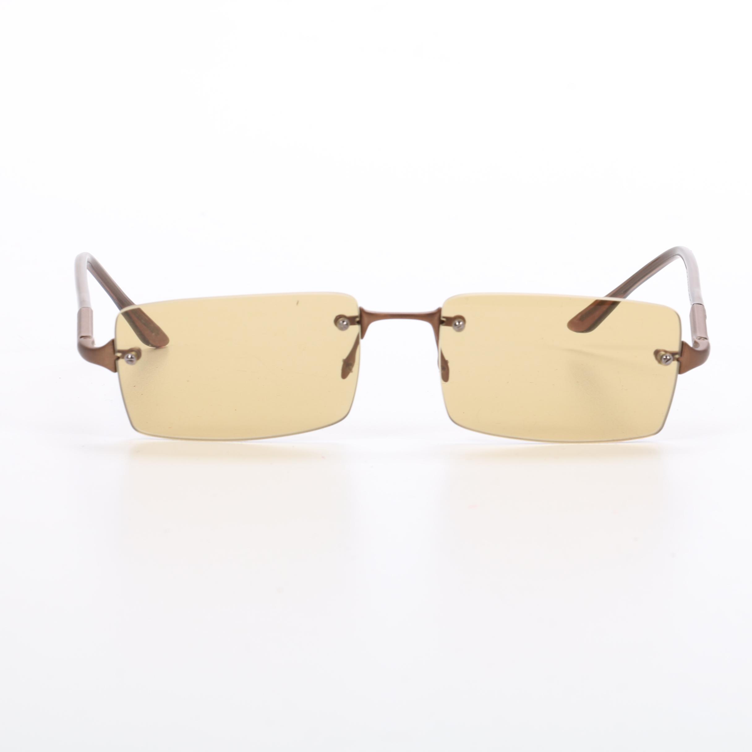 Prada VPR 67C Rimless Brown Sunglasses