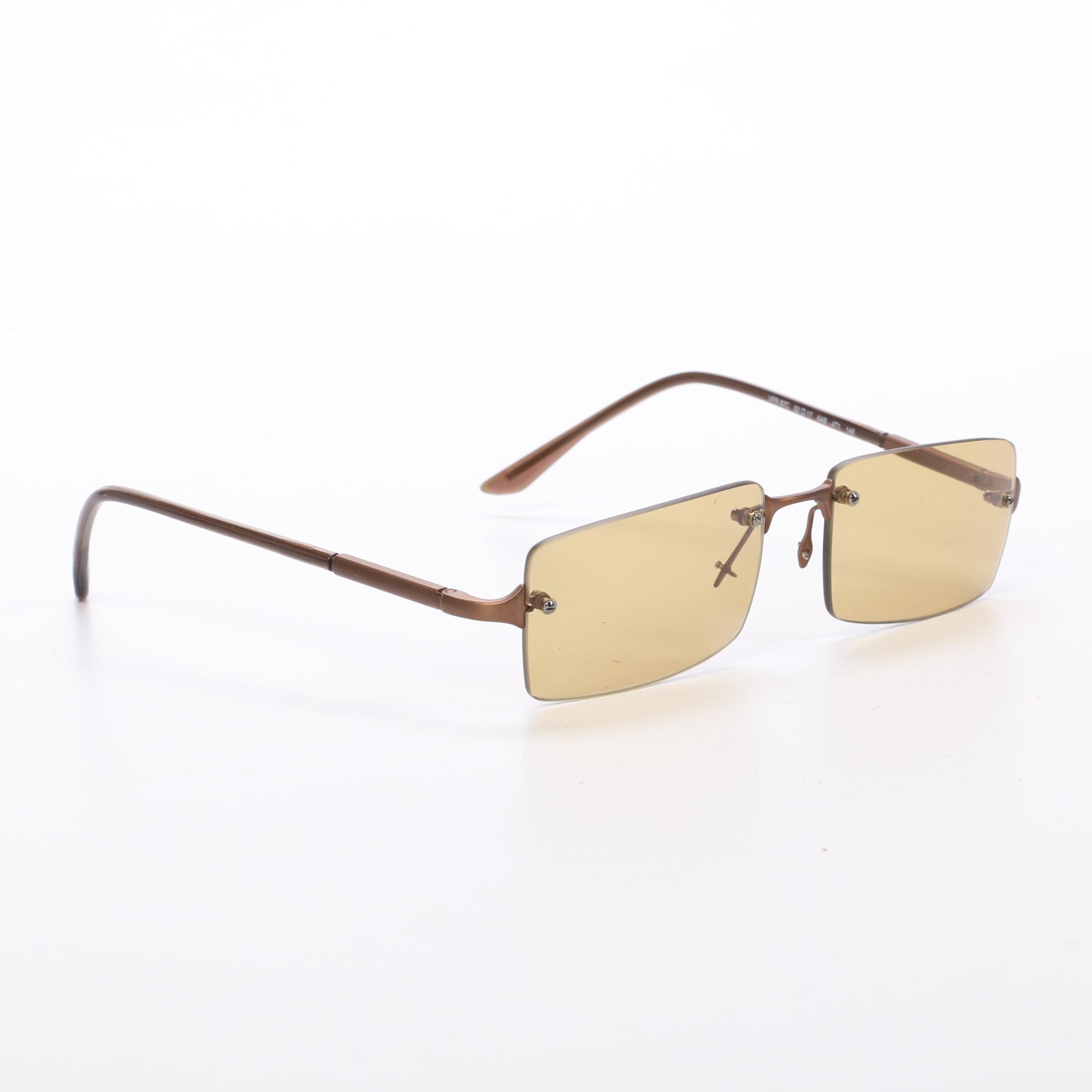 Prada VPR 67C Rimless Brown Sunglasses