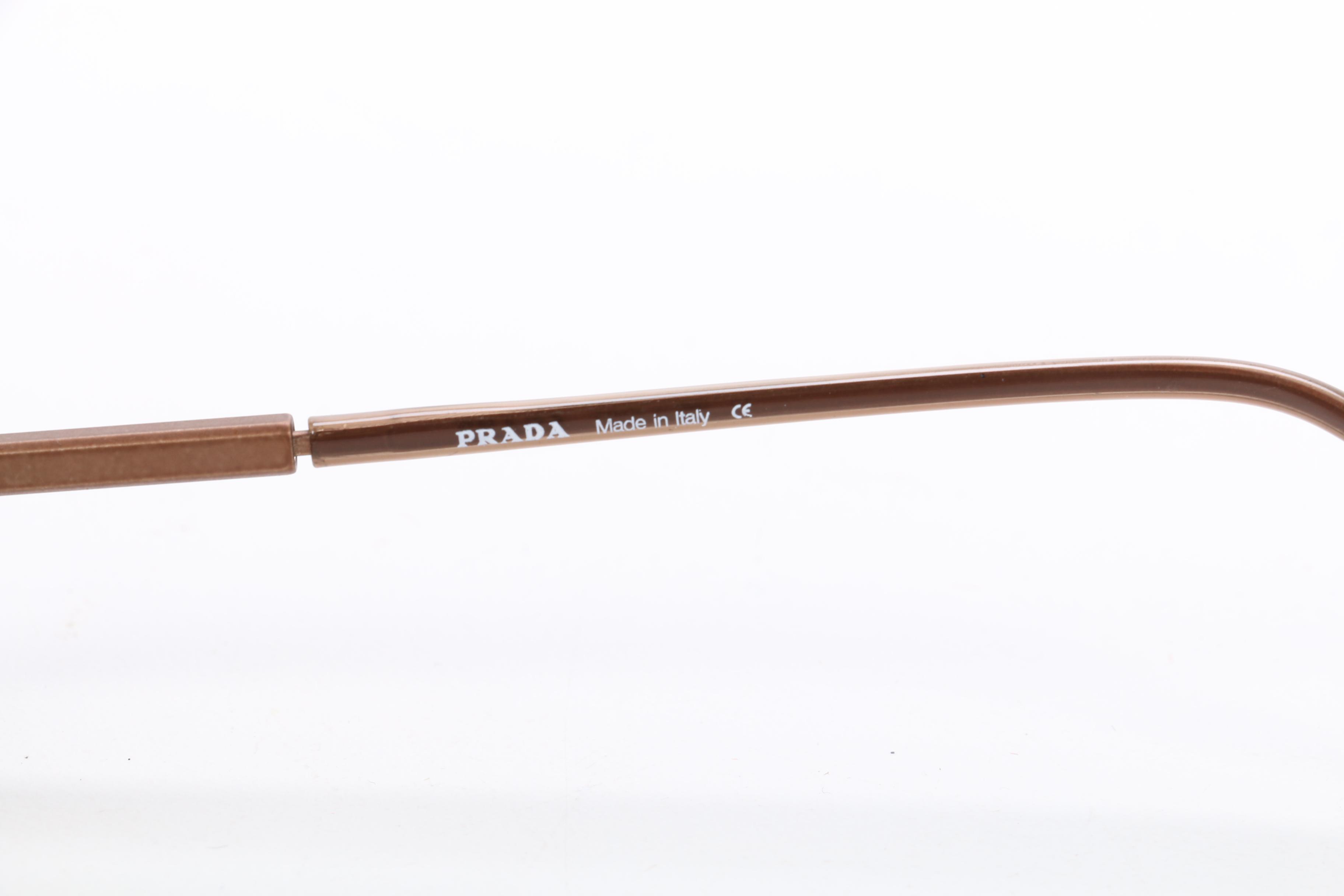 Prada VPR 67C Rimless Brown Sunglasses