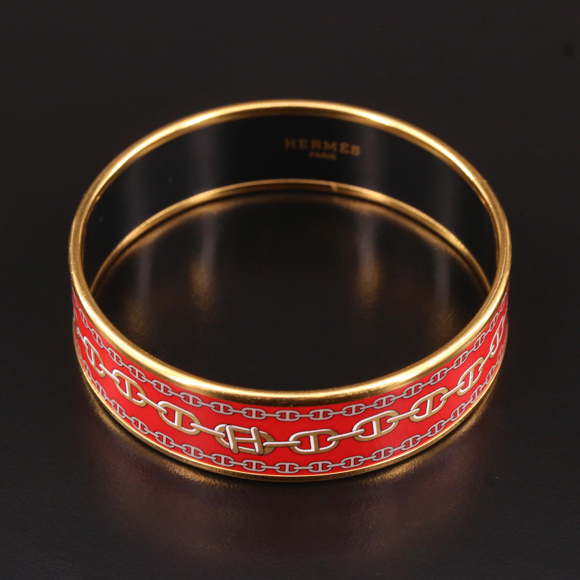 Hermès Chaine d'Ancre Enameled Bangle