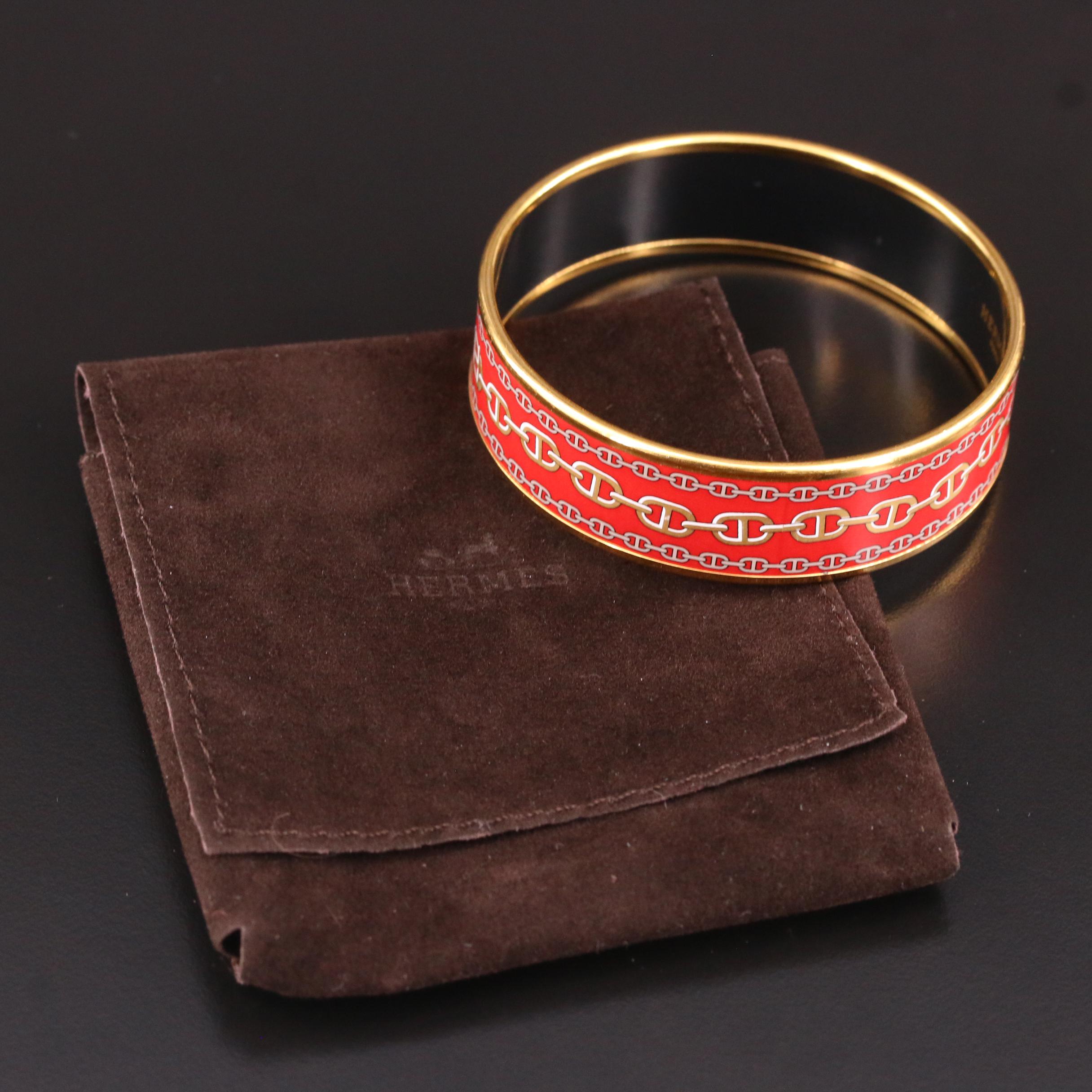 Hermès Chaine d'Ancre Enameled Bangle