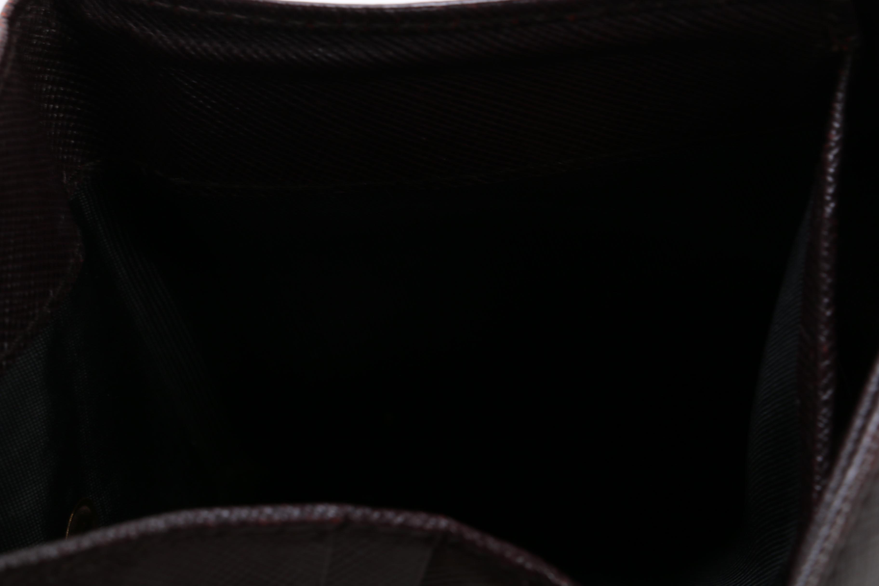 Men's Prada Saffiano Leather Trifold Wallet in Dark Brown