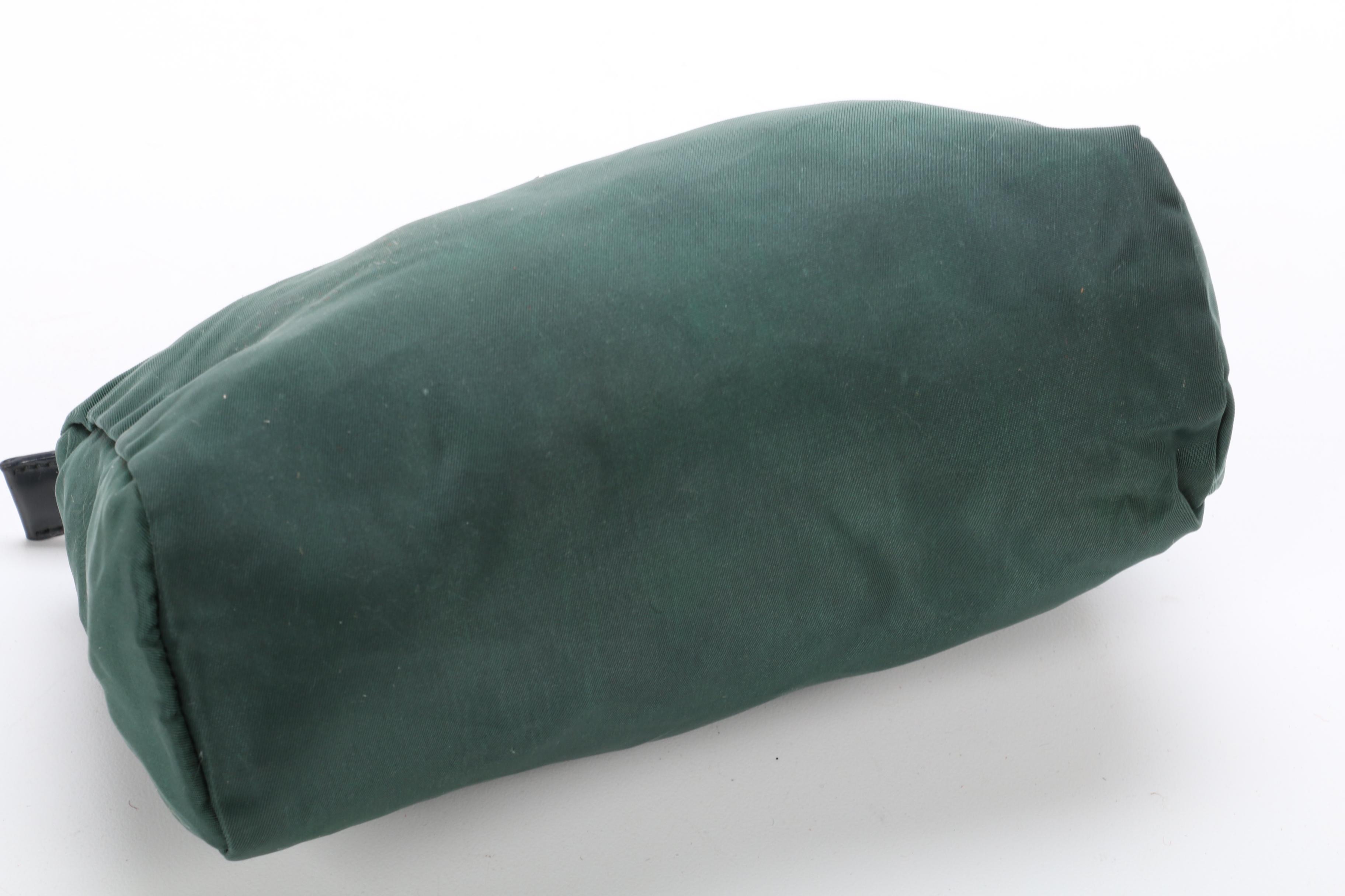 Prada Accessory Zip Pouch in Green Nylon