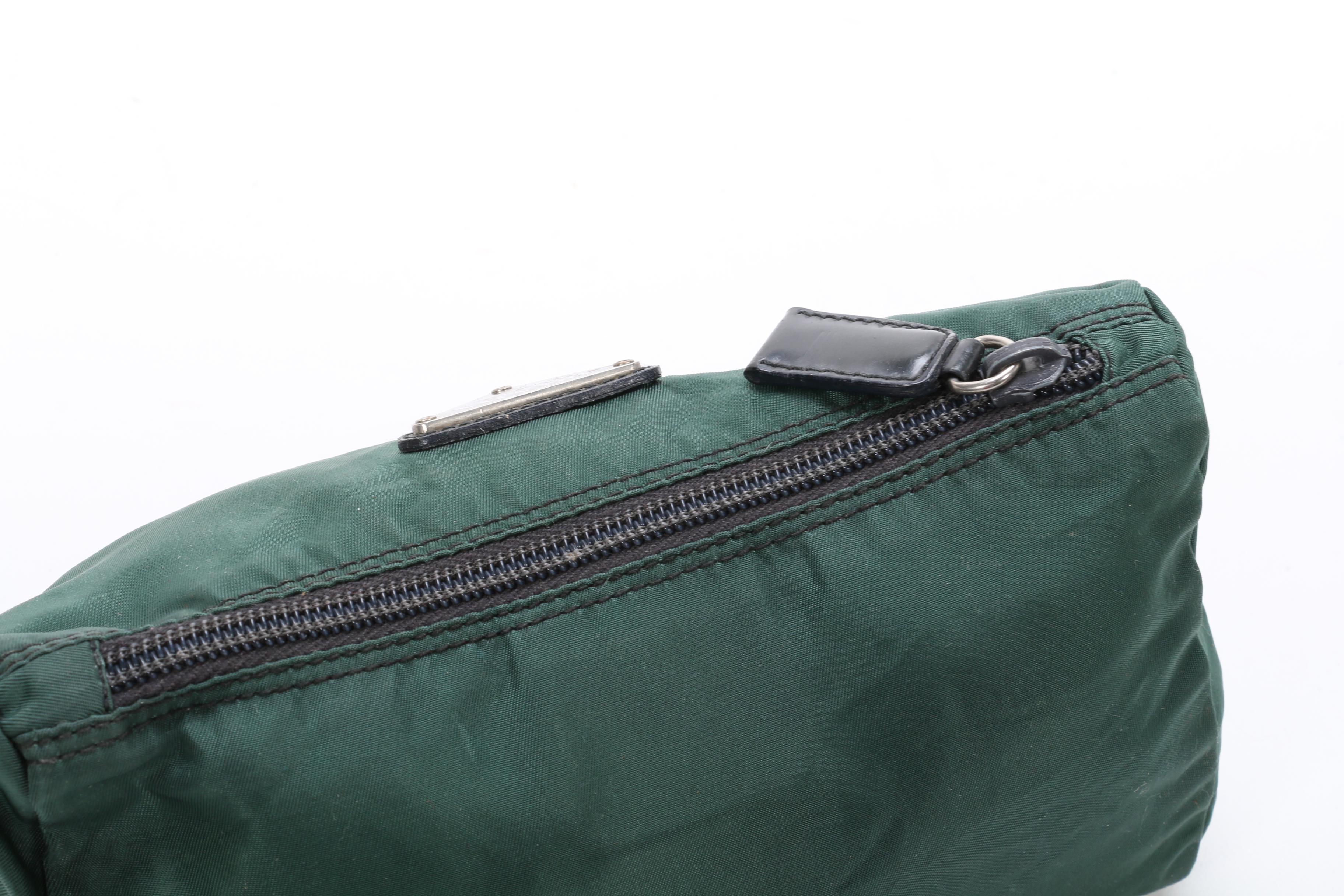 Prada Accessory Zip Pouch in Green Nylon