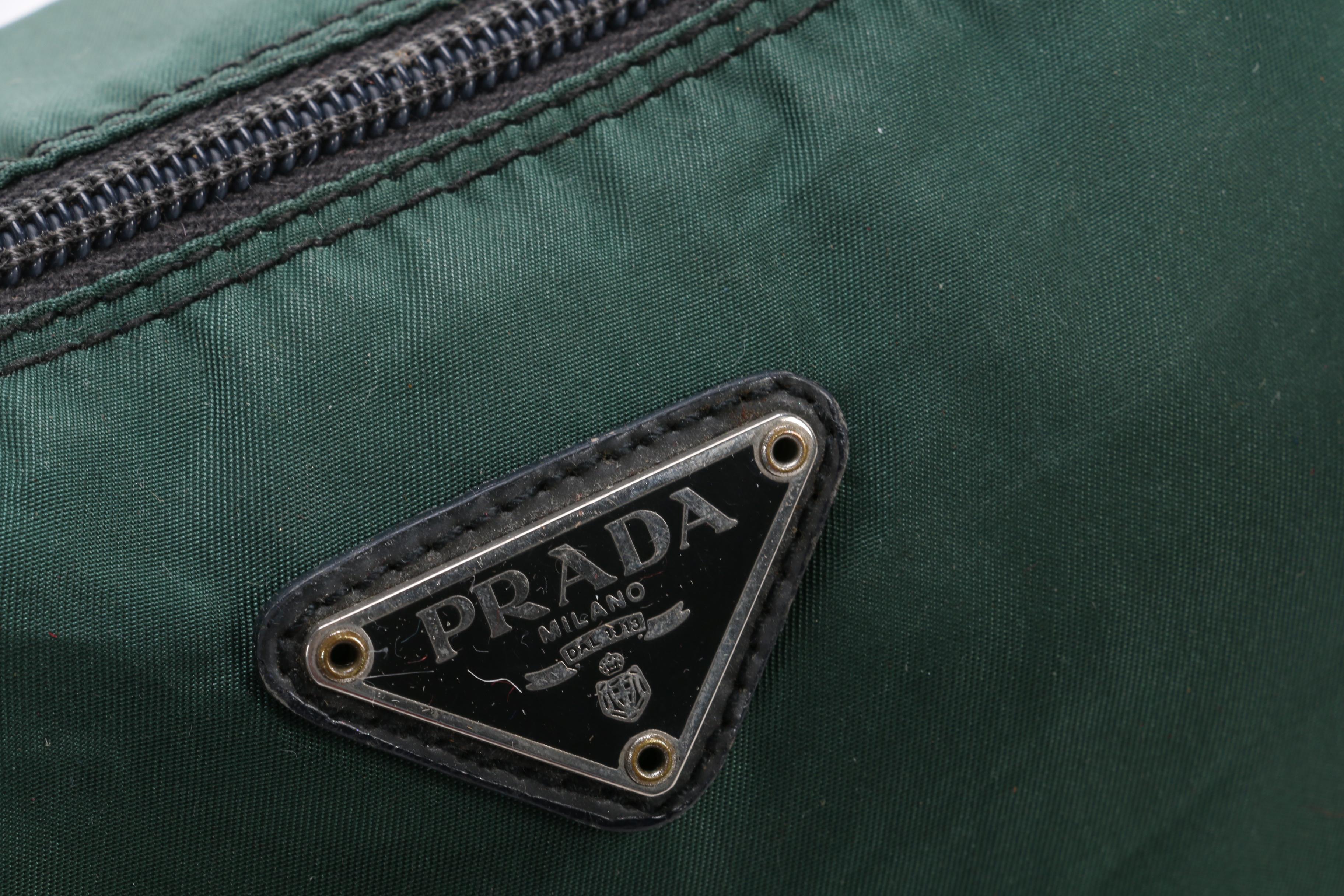 Prada Accessory Zip Pouch in Green Nylon