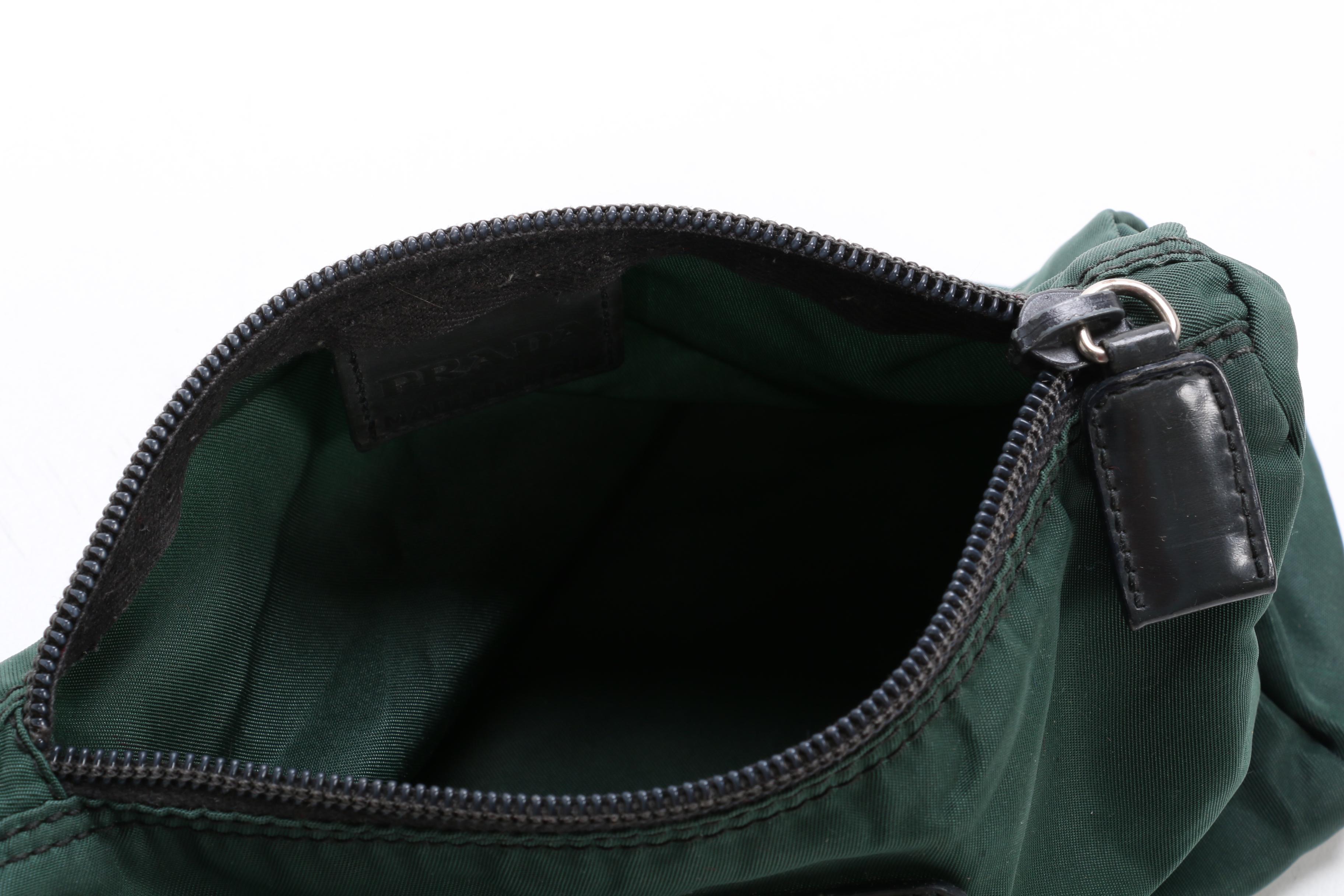Prada Accessory Zip Pouch in Green Nylon