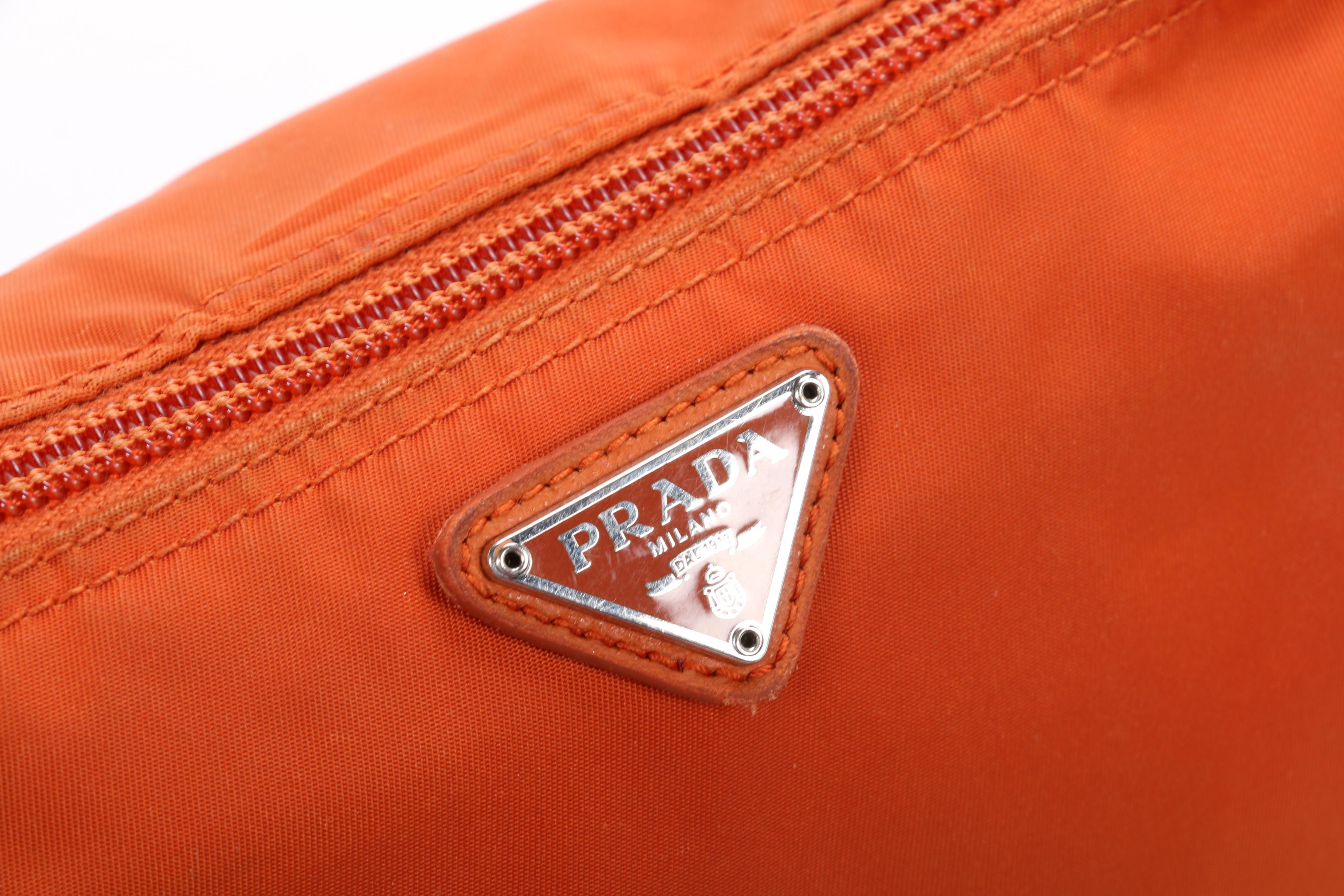 Prada Accessory Zip Pouch in Orange Nylon