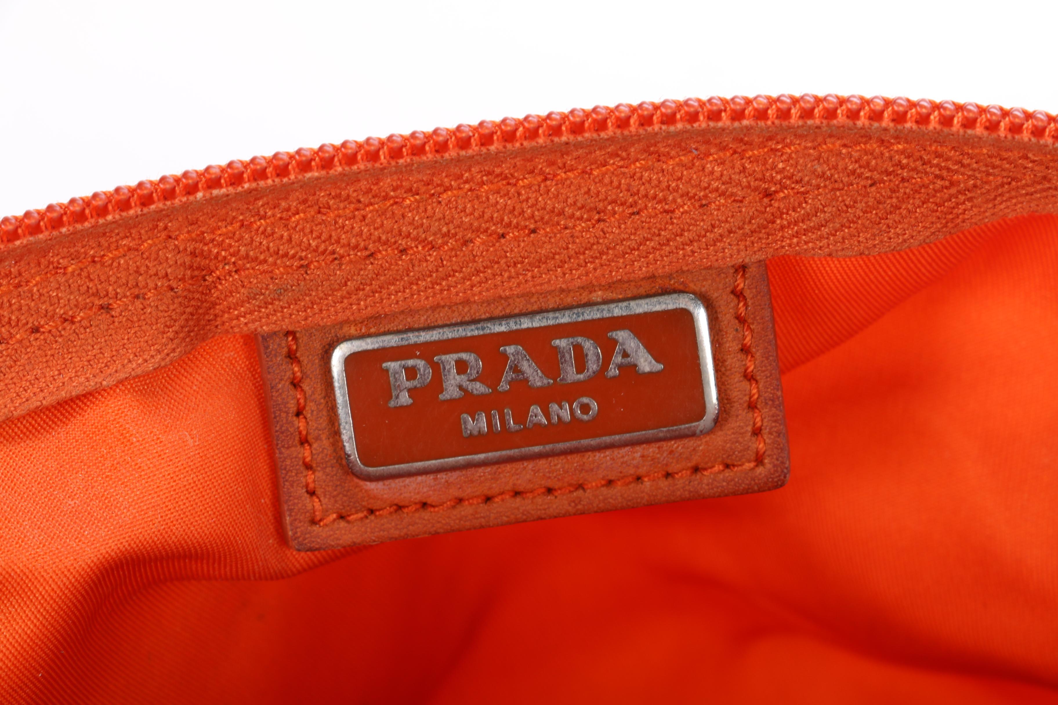 Prada Accessory Zip Pouch in Orange Nylon