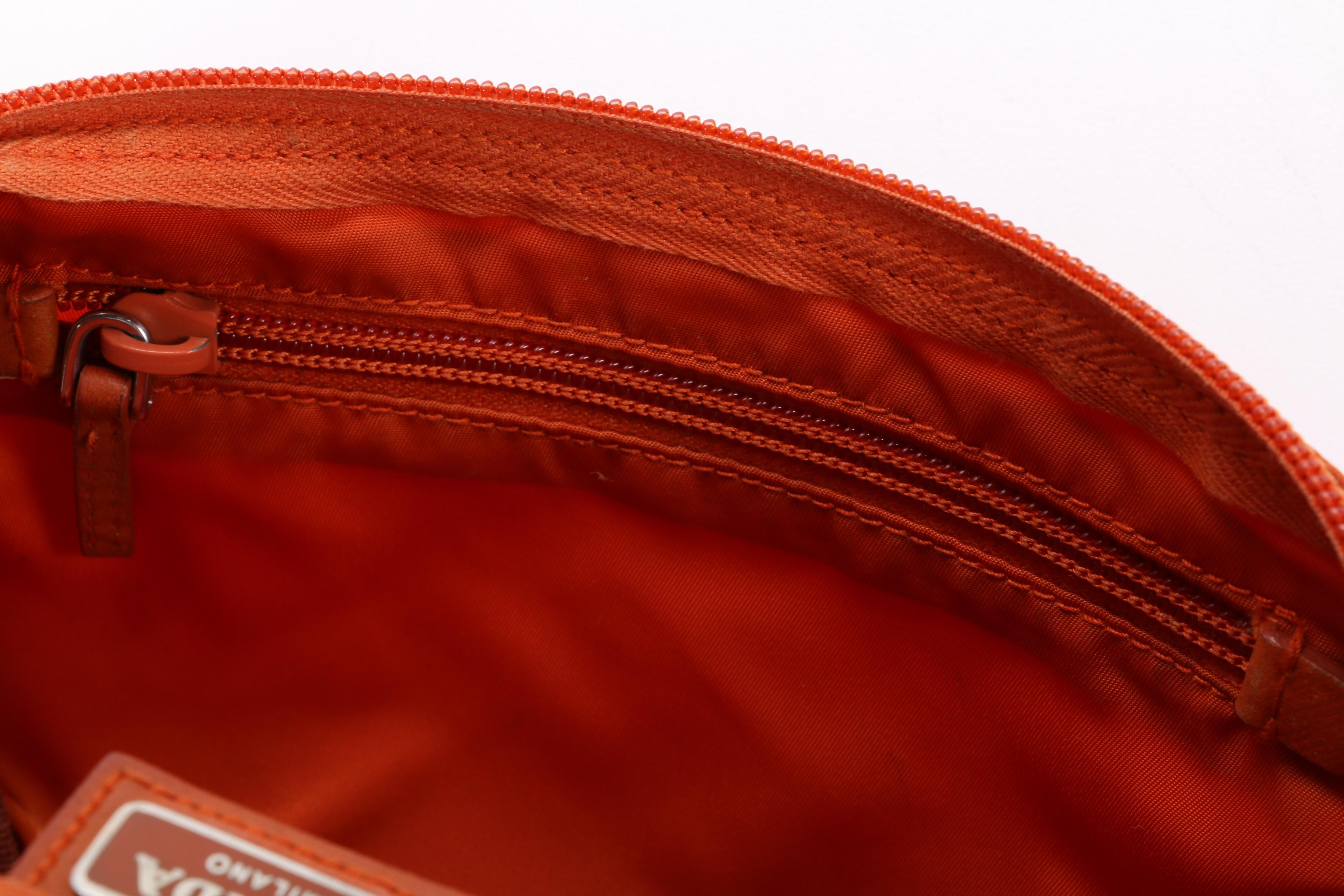 Prada Accessory Zip Pouch in Orange Nylon