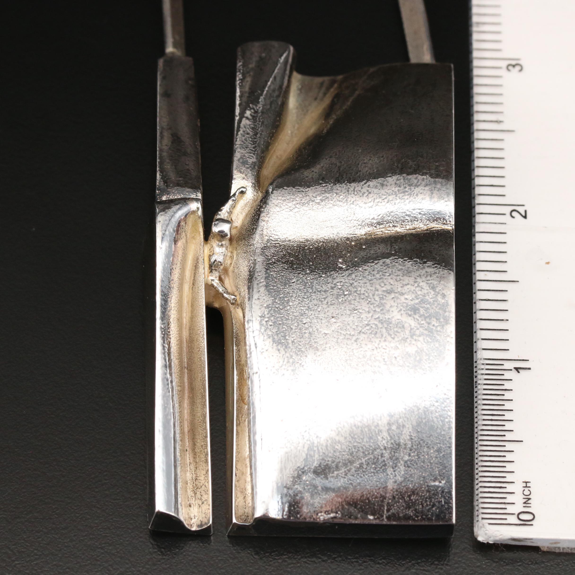 Vintage Bjorn Weckstrom for Lapponia Modernist Sterling "Birdman" Necklace