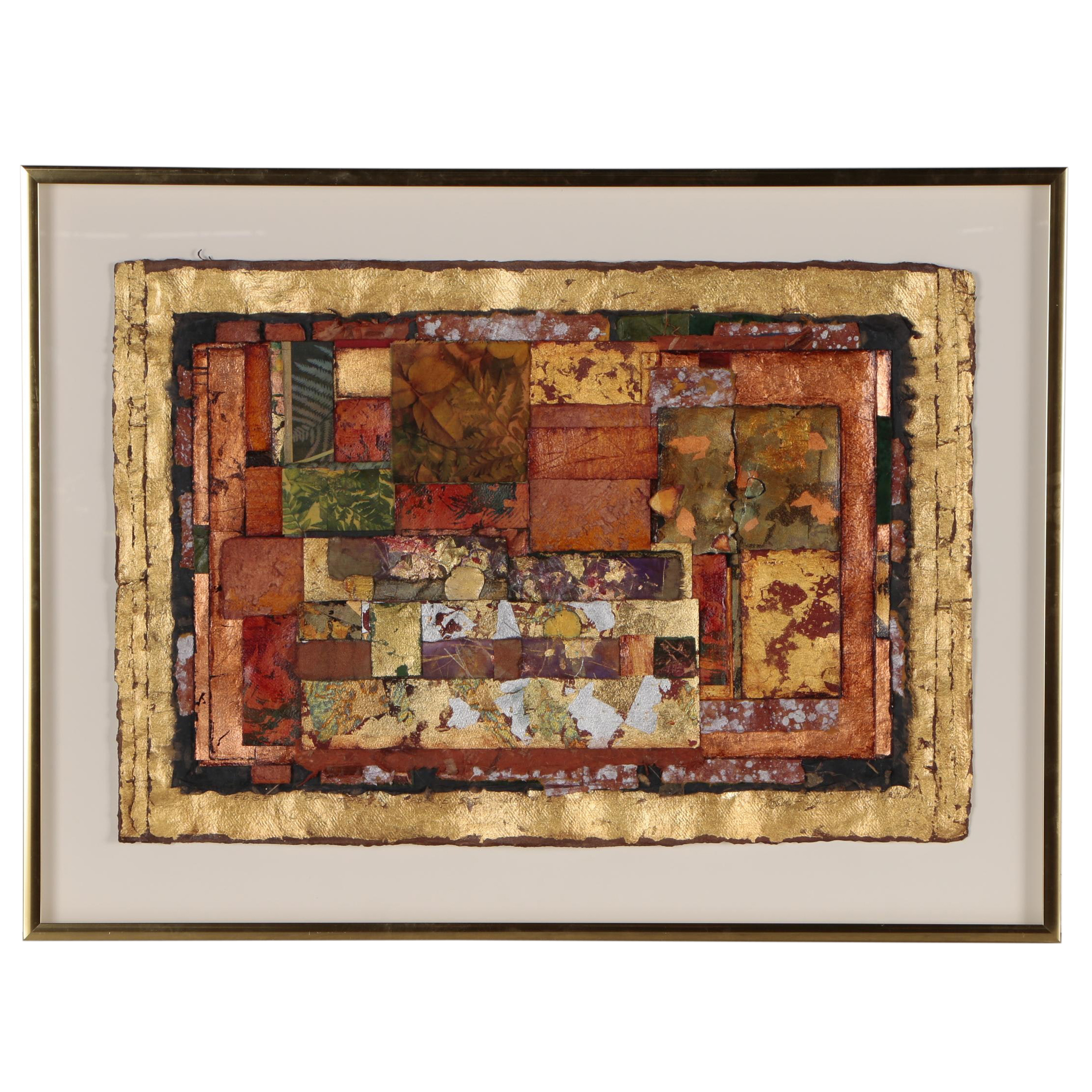 Betty Fulmer Mixed Media Composition "Edge of the Forest", Late 20th Century