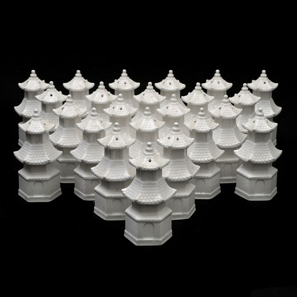 Ceramic Pagoda-Shaped Salt and Pepper Shakers