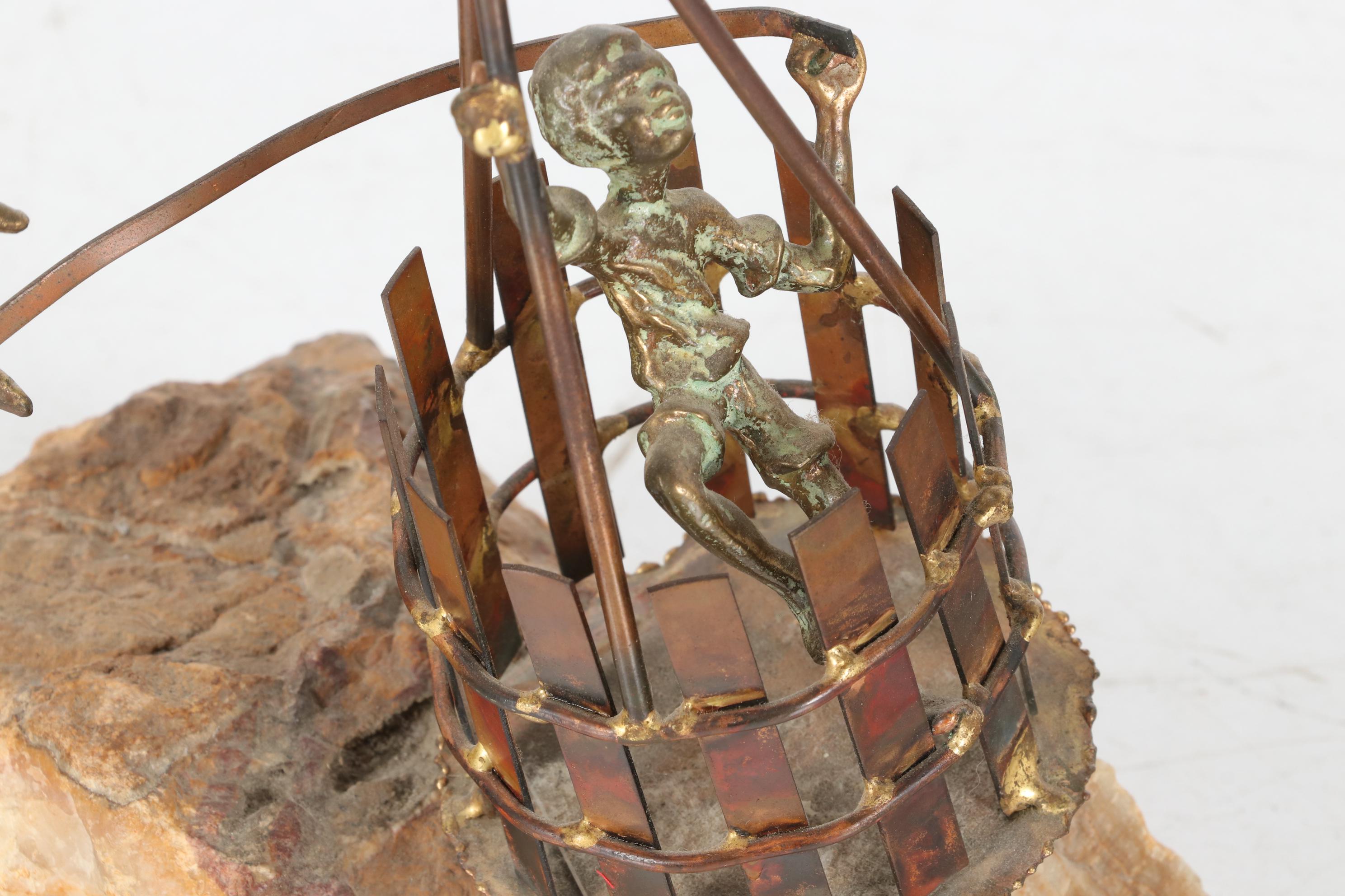 Bijan J. Bijan Welded Metal and Calcite Hot Air Balloon Sculpture