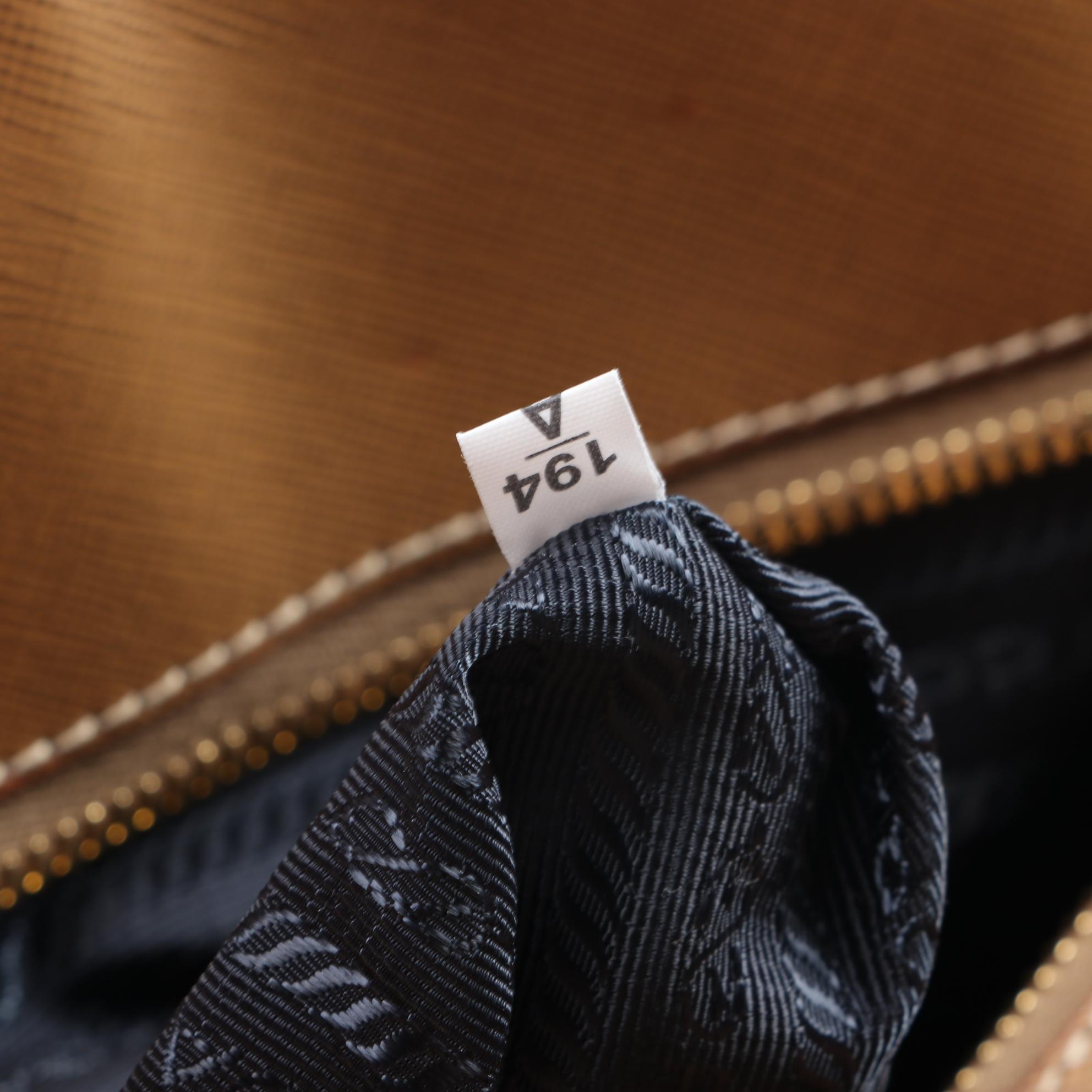 Prada Parabole Denim and Saffiano Leather Trimmed Handbag