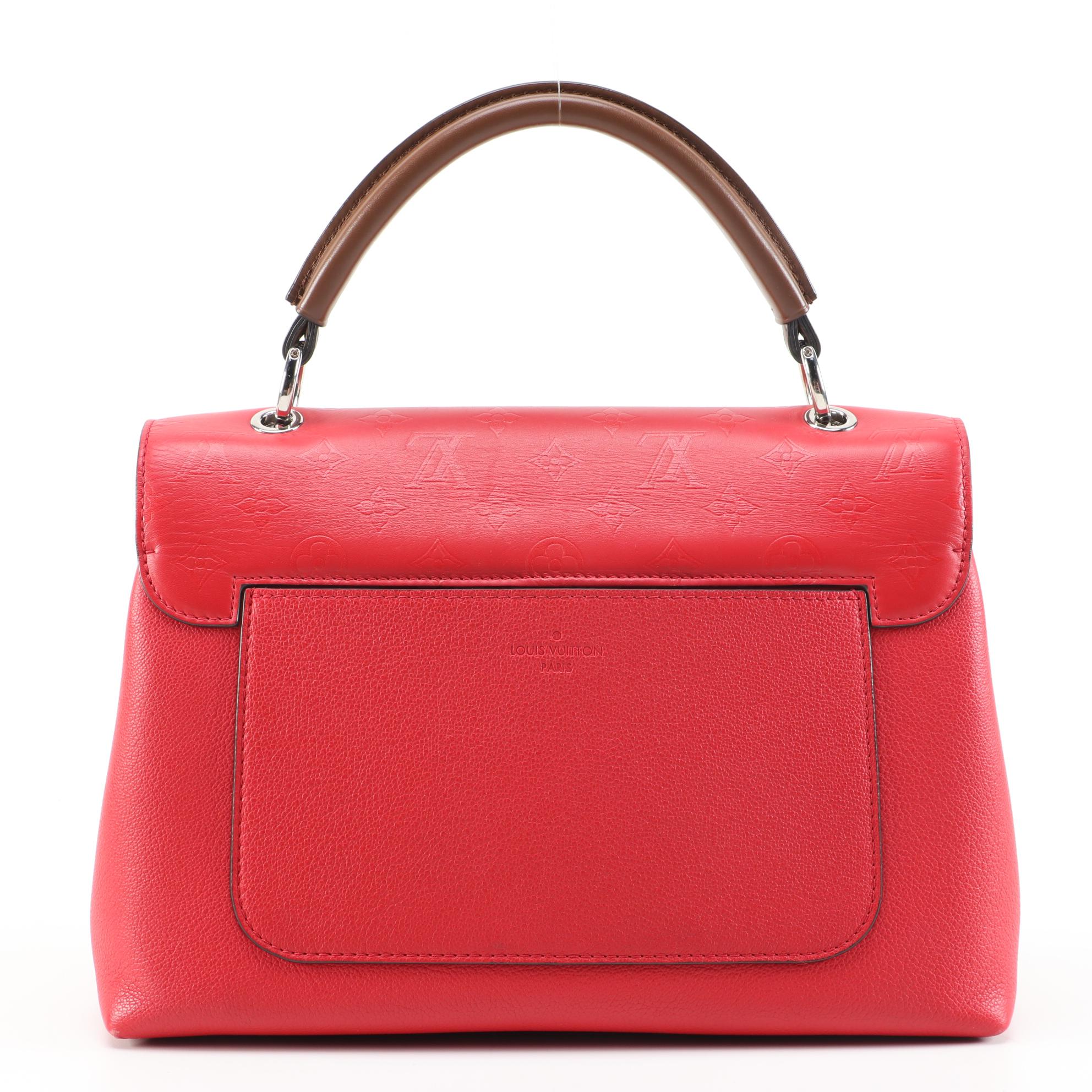 Louis Vuitton Very One Handle Bag in Red Monogram and Grained Leather