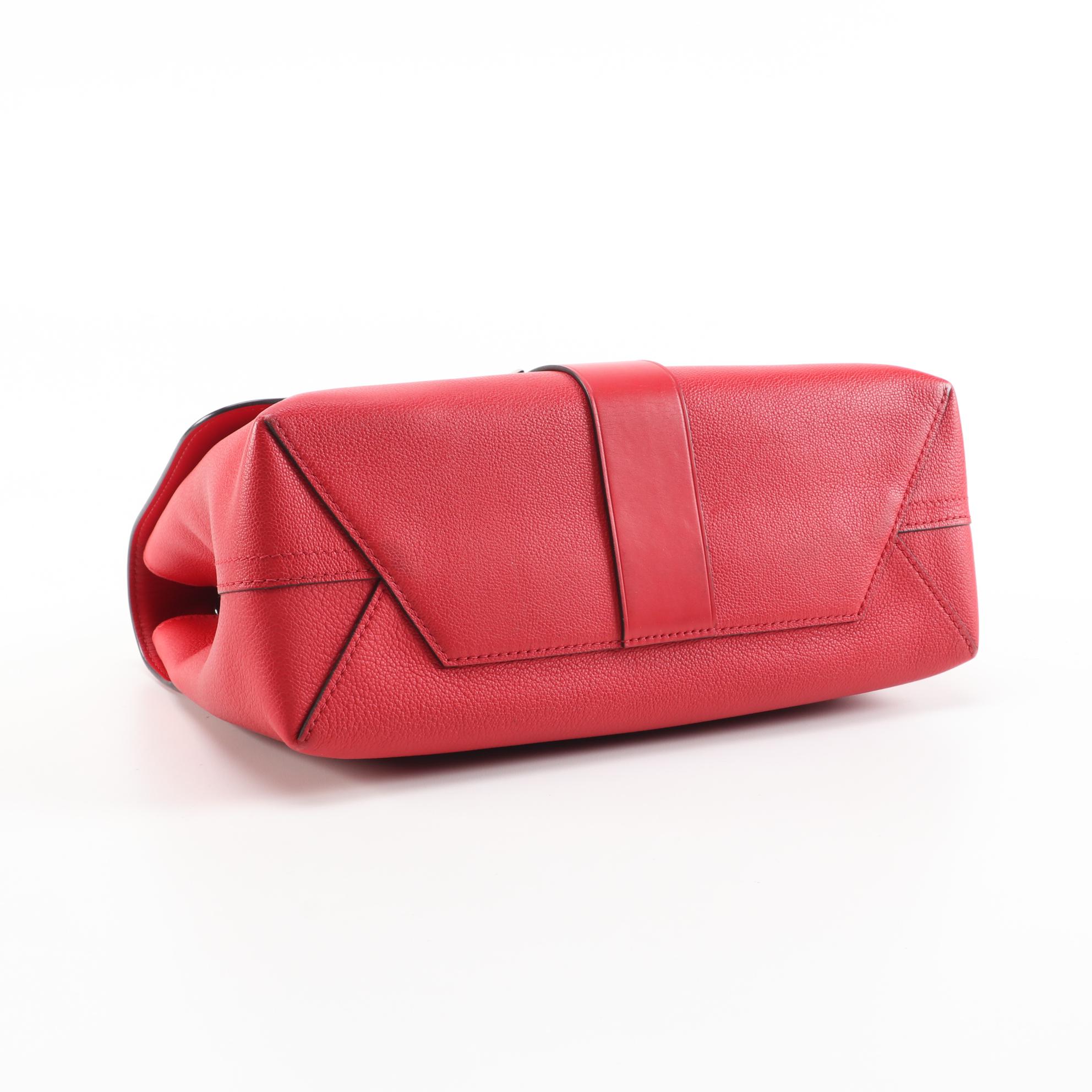 Louis Vuitton Very One Handle Bag in Red Monogram and Grained Leather