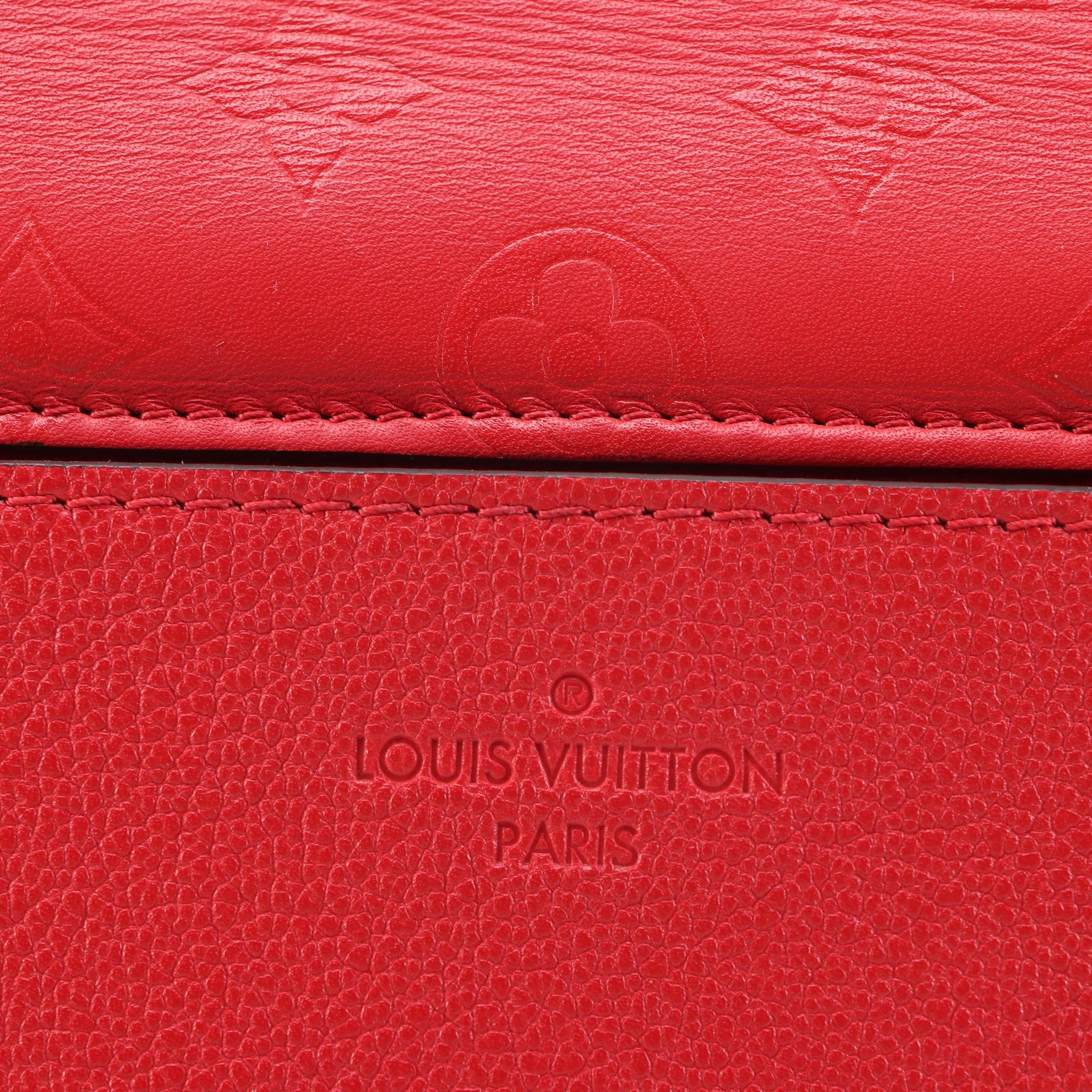 Louis Vuitton Very One Handle Bag in Red Monogram and Grained Leather
