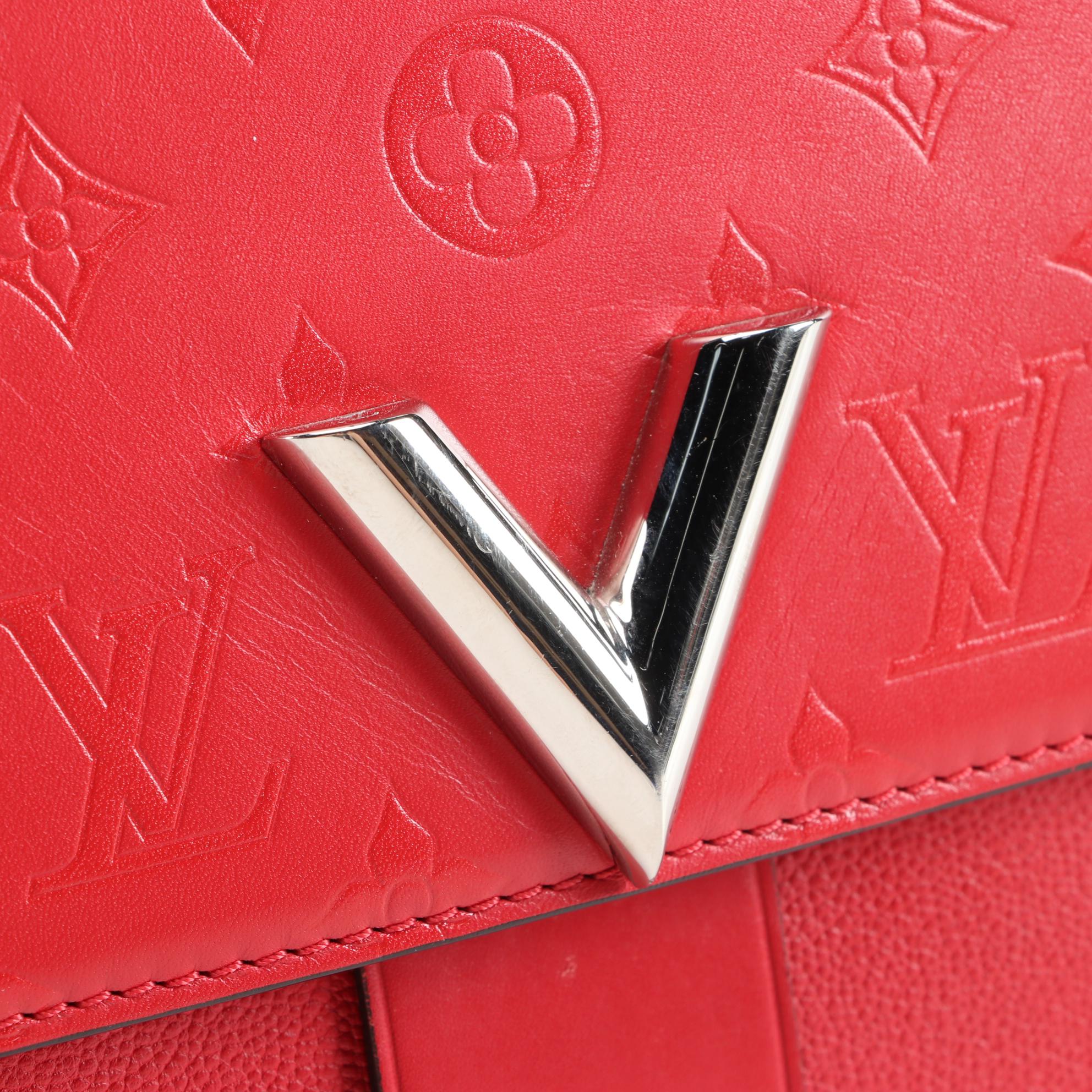 Louis Vuitton Very One Handle Bag in Red Monogram and Grained Leather