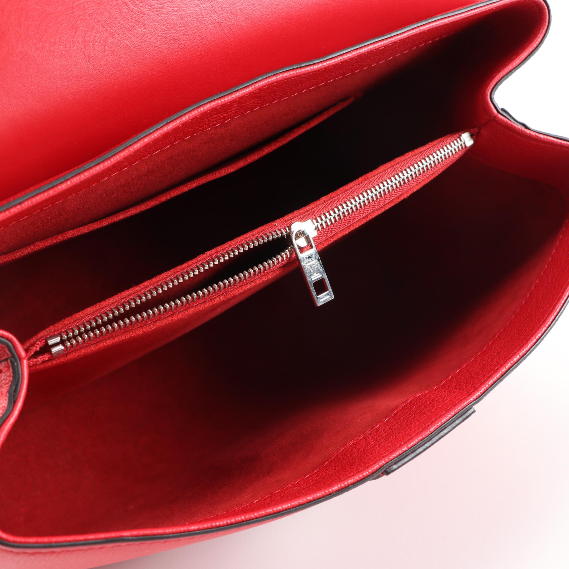 Louis Vuitton Very One Handle Bag in Red Monogram and Grained Leather