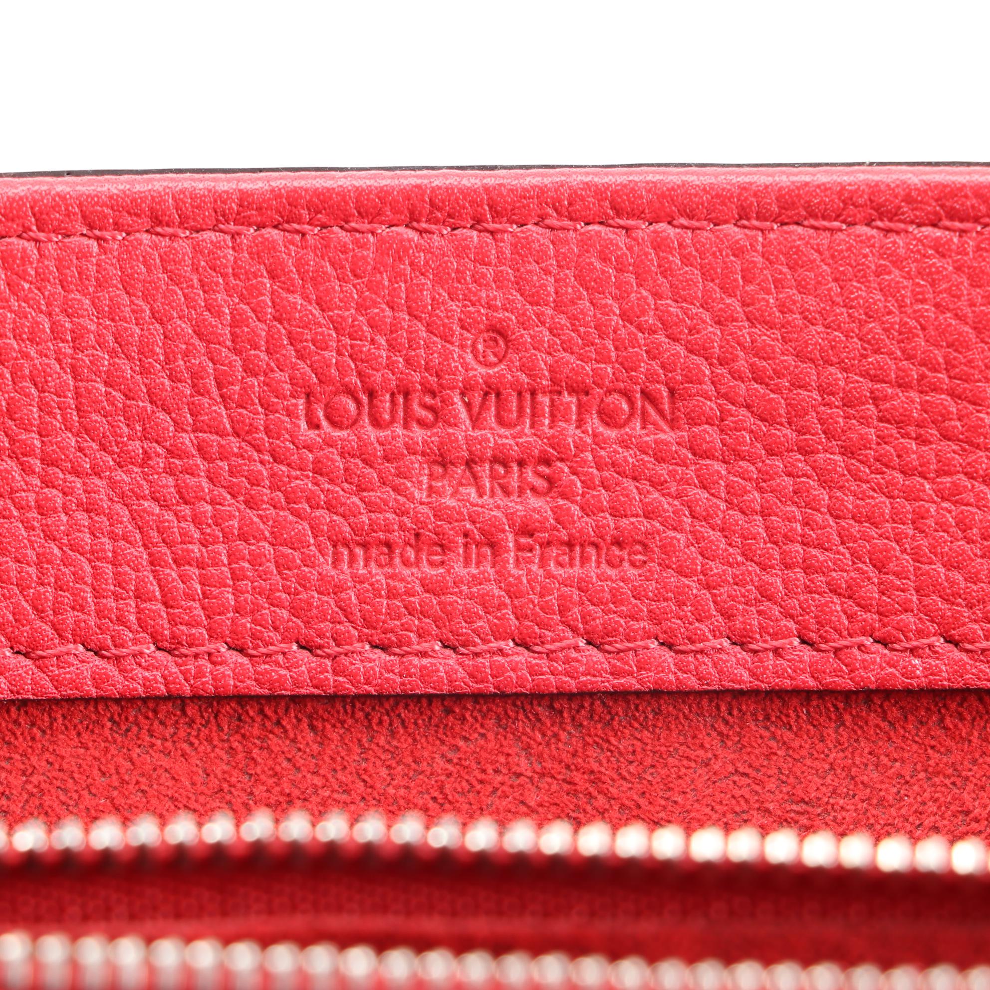 Louis Vuitton Very One Handle Bag in Red Monogram and Grained Leather