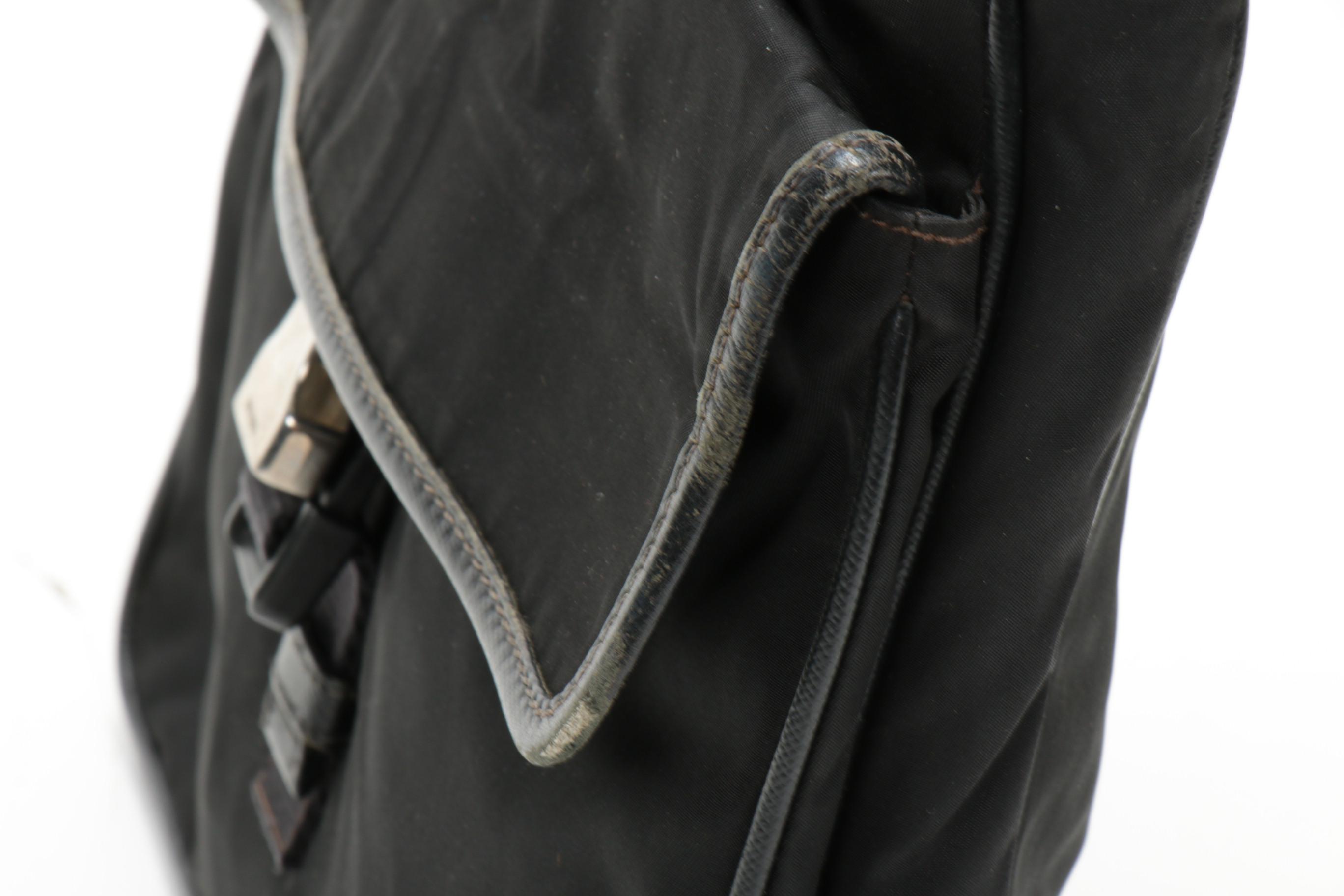 Prada  Crossbody Bag in Black Tessuto Nylon with Saffiano Leather Trim