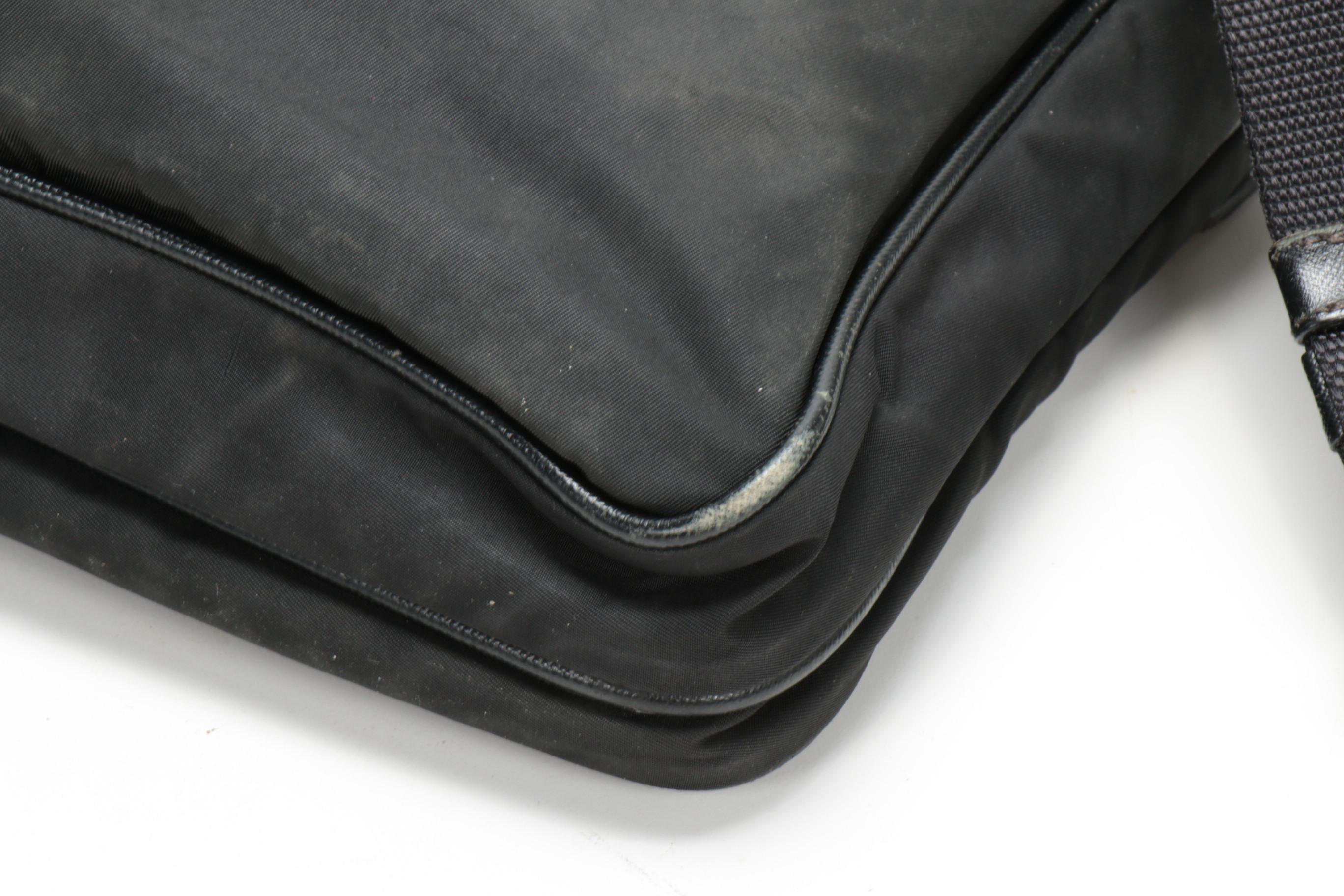 Prada  Crossbody Bag in Black Tessuto Nylon with Saffiano Leather Trim