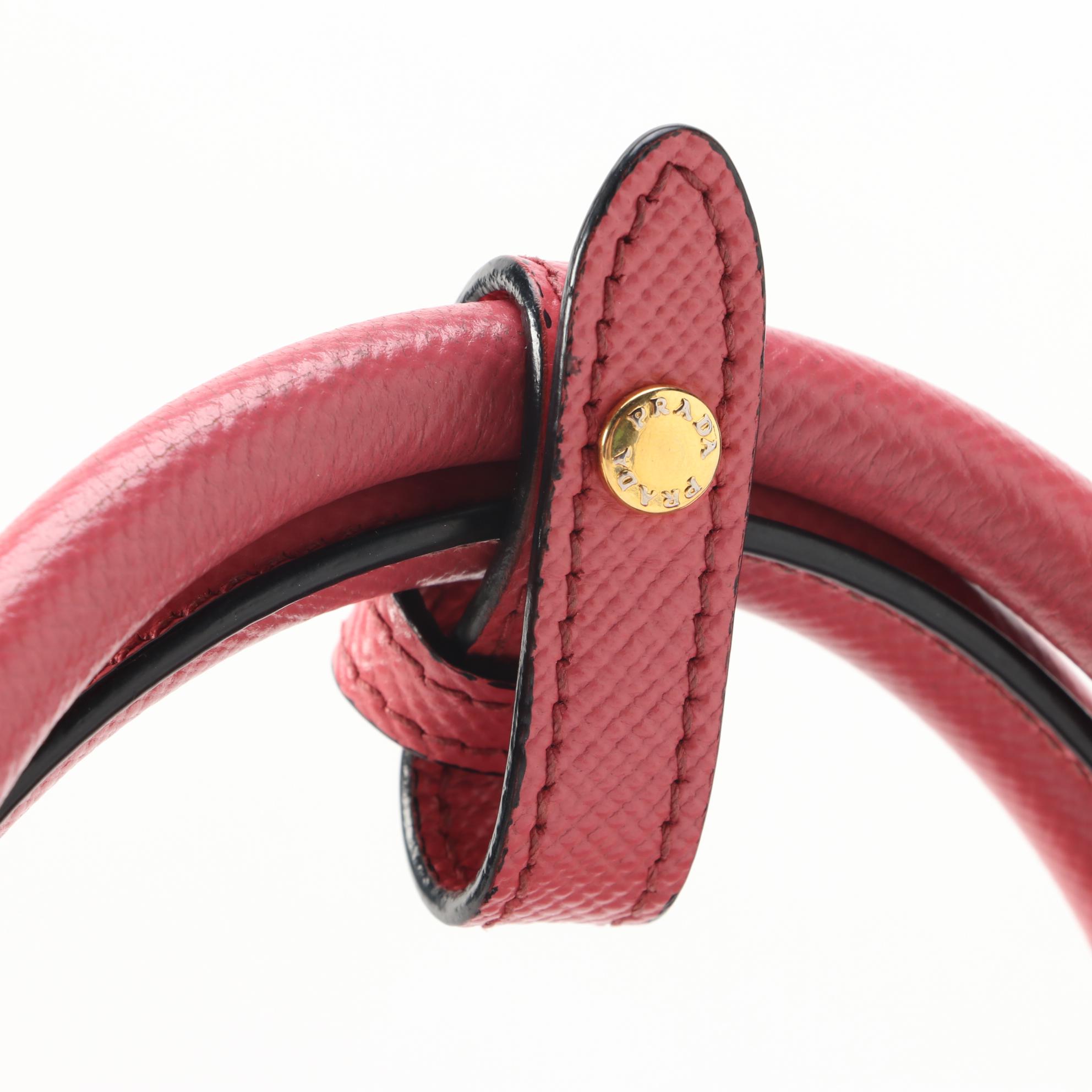 Prada Double Pink Saffiano Leather Two-Way Tote