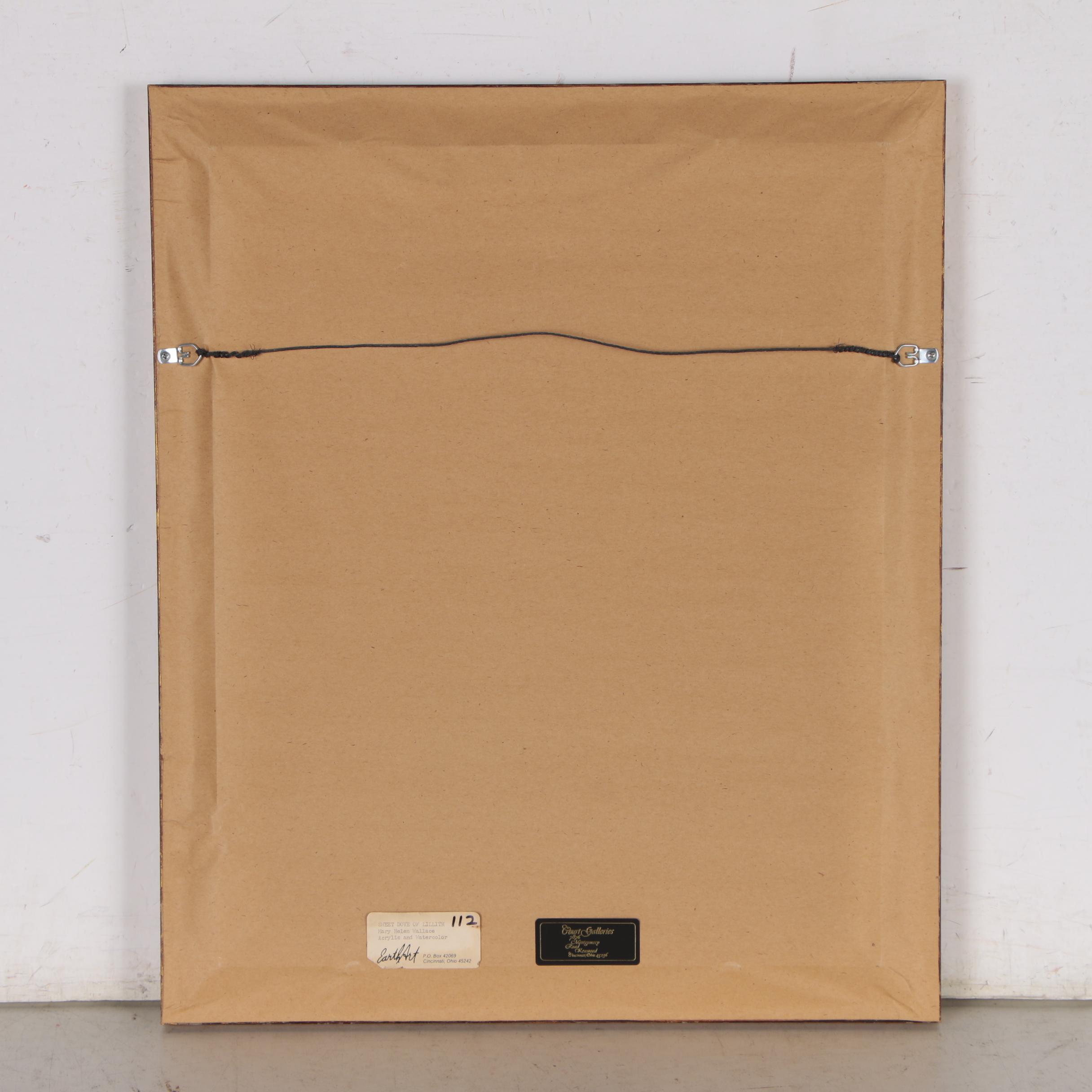 Mary Helen Wallace Watercolor Painting of Girl with Chick, Late 20th Century