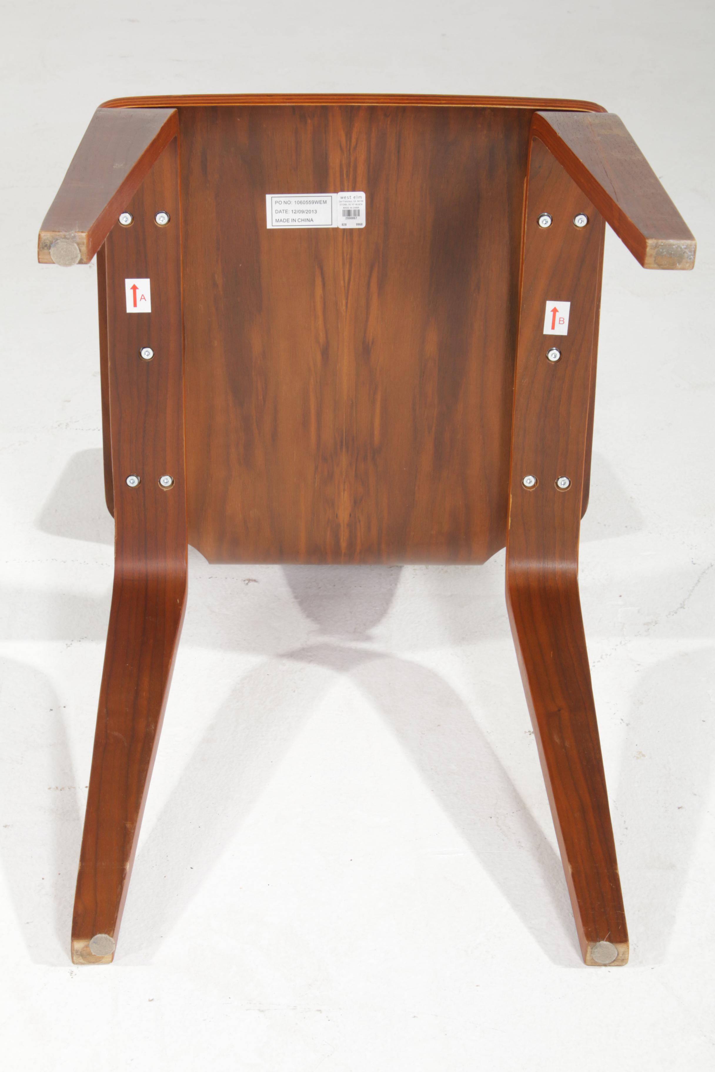 West Elm Bentwood Walnut Veneer Stackable Side Chairs