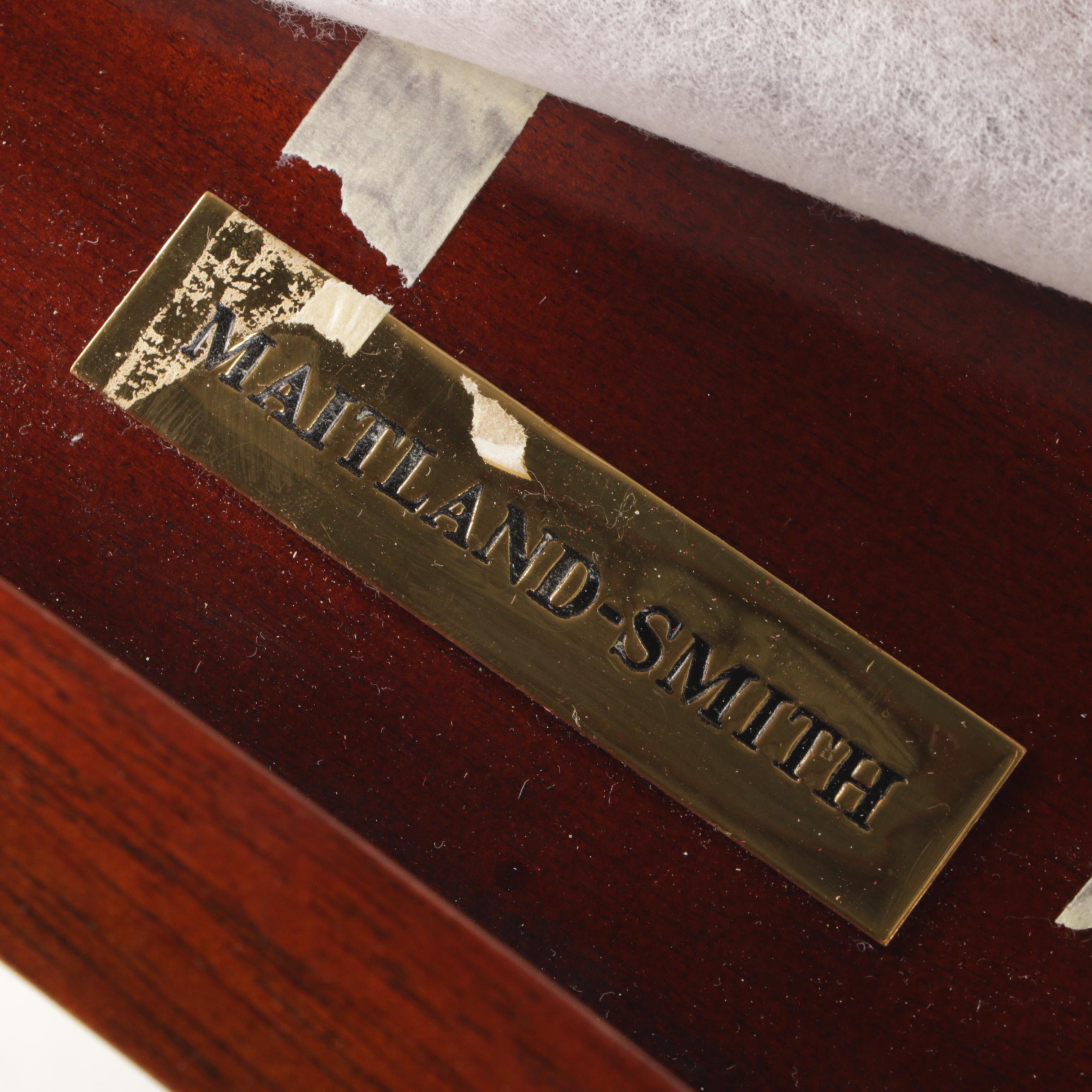 Maitland-Smith Regency Style Flame Mahogany and Crossbanded Five-Drawer Server