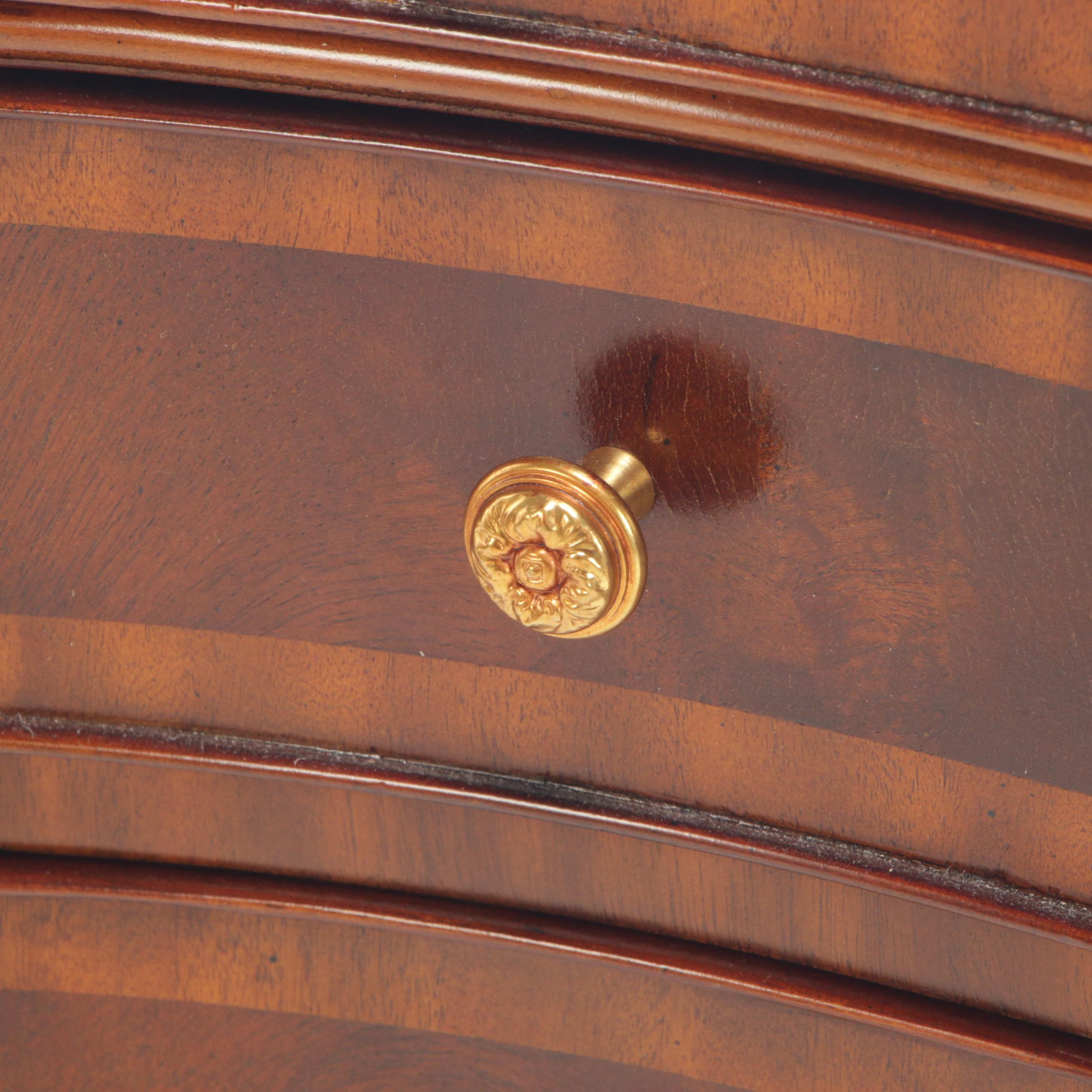 Maitland-Smith Regency Style Flame Mahogany and Crossbanded Five-Drawer Server