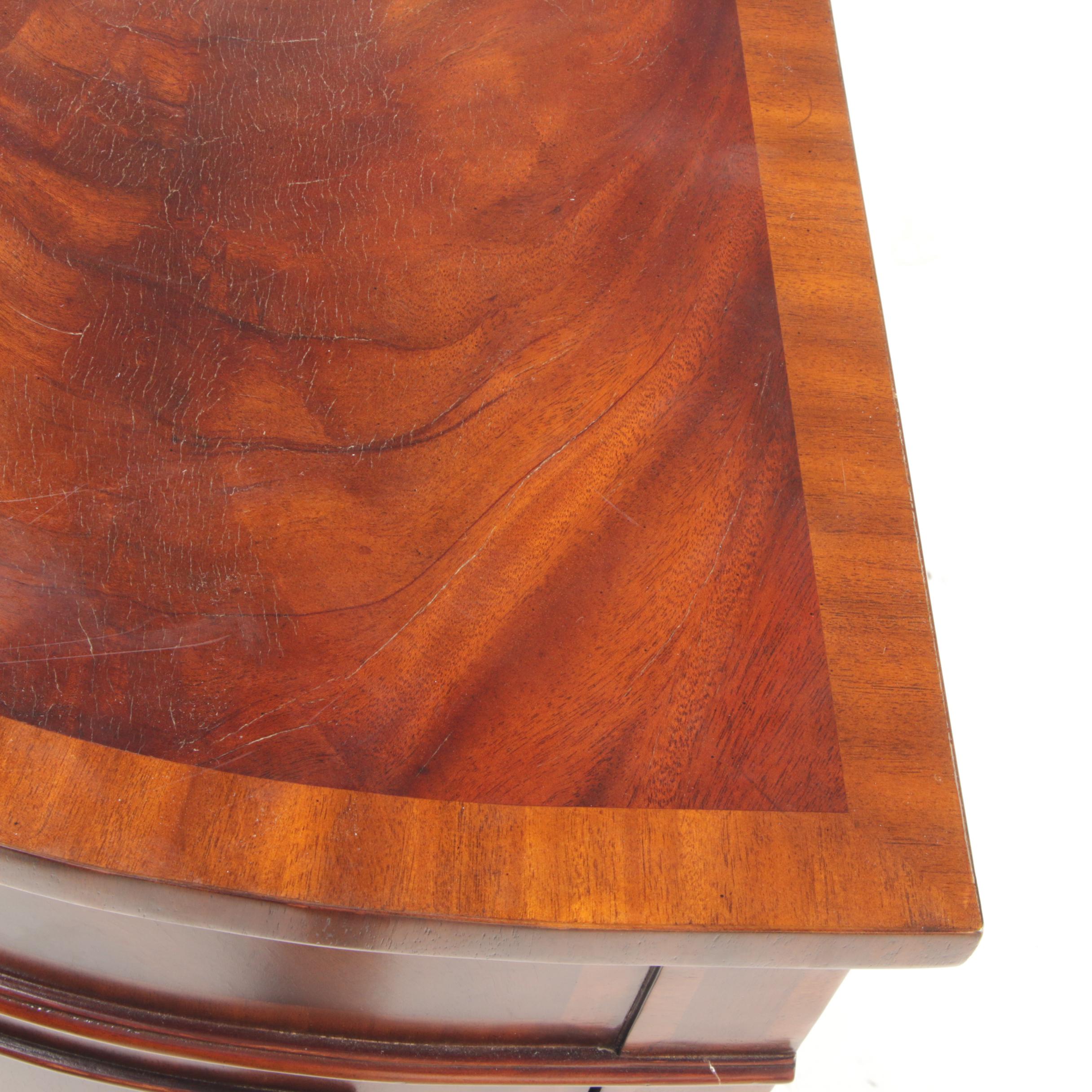 Maitland-Smith Regency Style Flame Mahogany and Crossbanded Five-Drawer Server