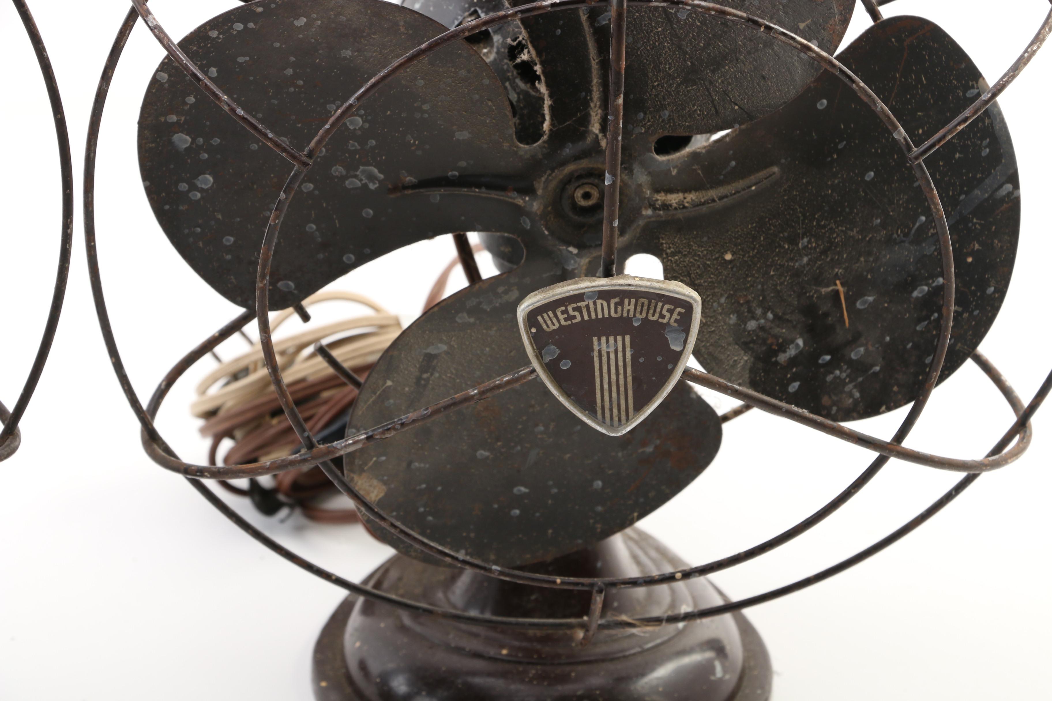 Westinghouse Portable Metal Table Fans, Mid-20th Century