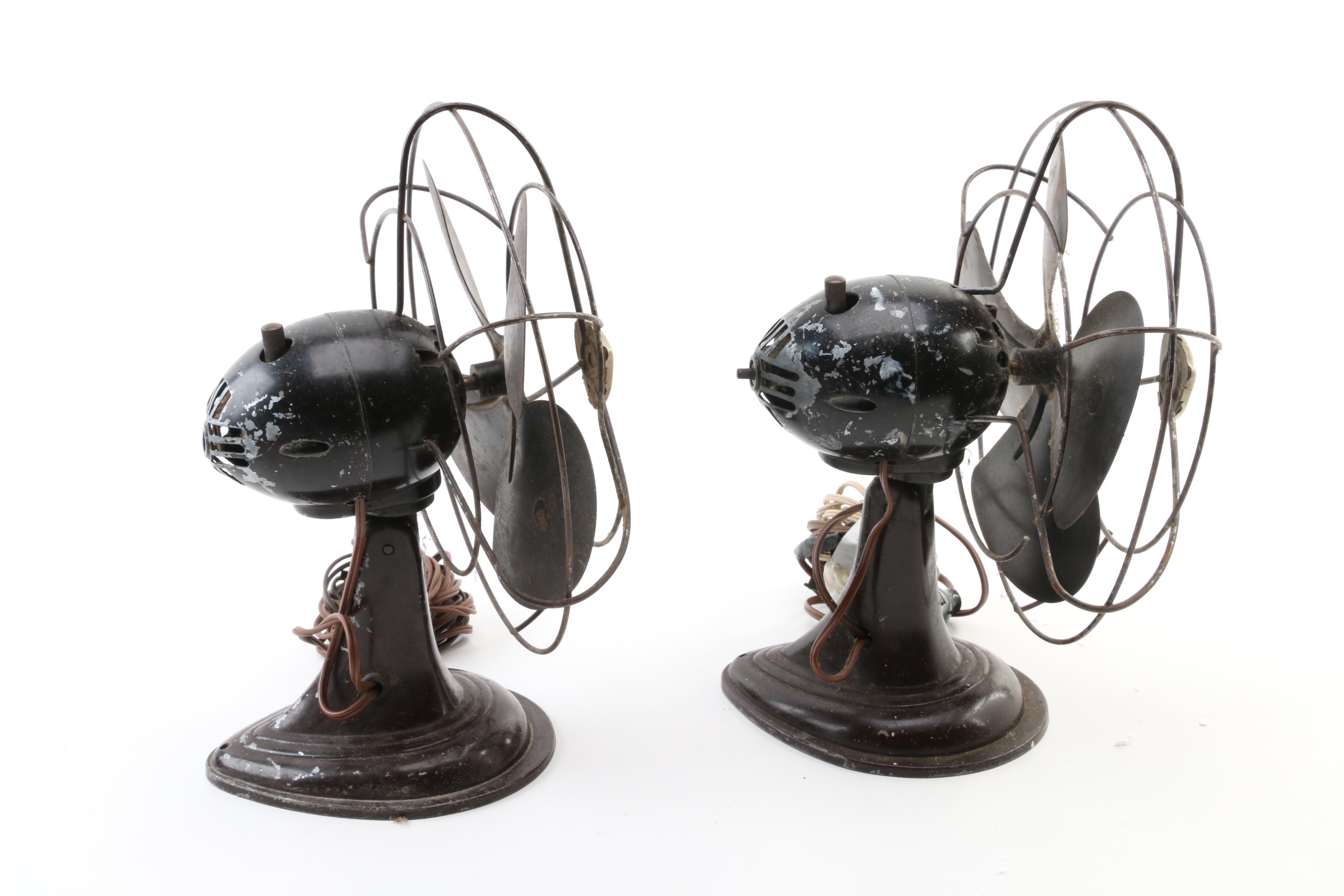 Westinghouse Portable Metal Table Fans, Mid-20th Century
