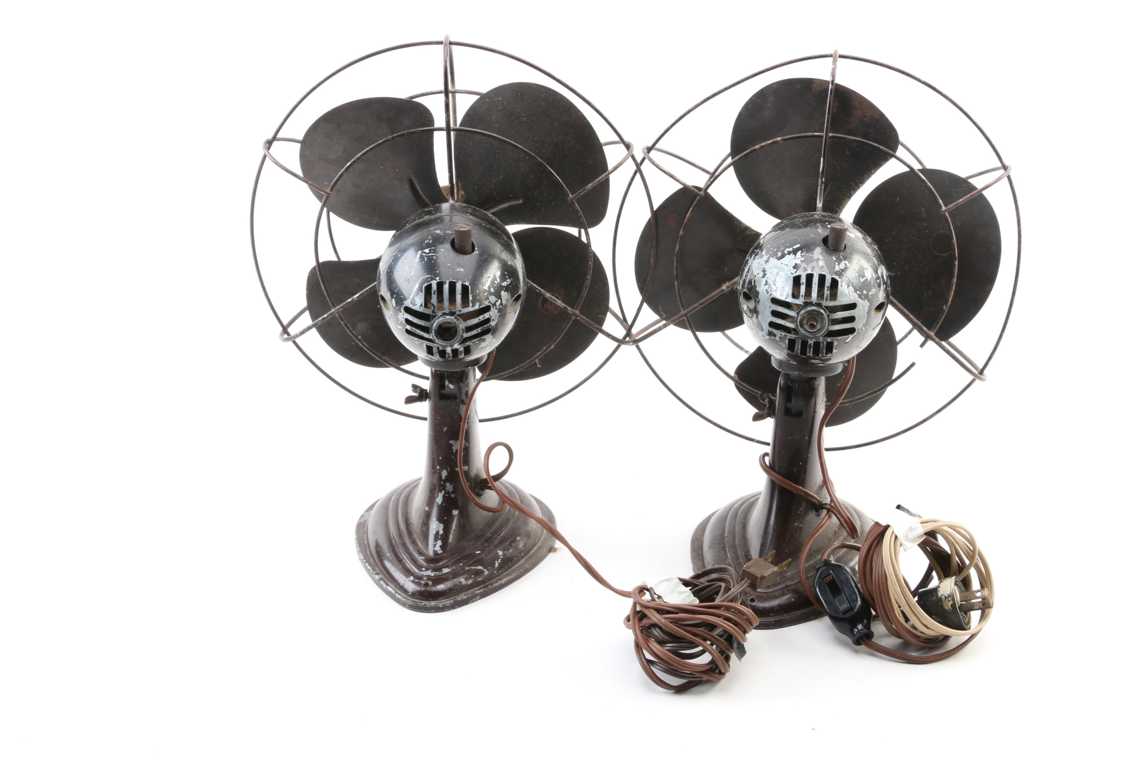 Westinghouse Portable Metal Table Fans, Mid-20th Century