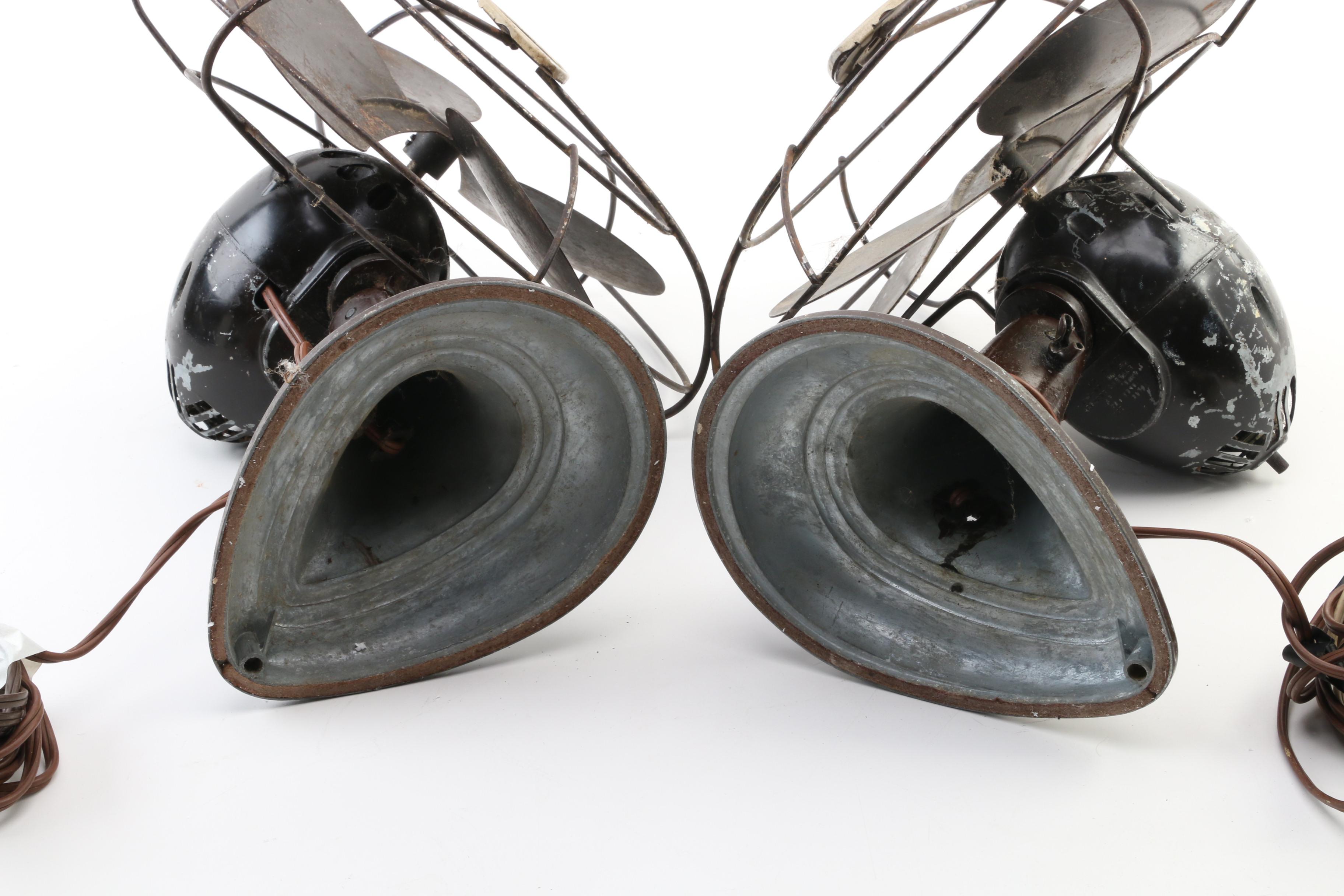 Westinghouse Portable Metal Table Fans, Mid-20th Century