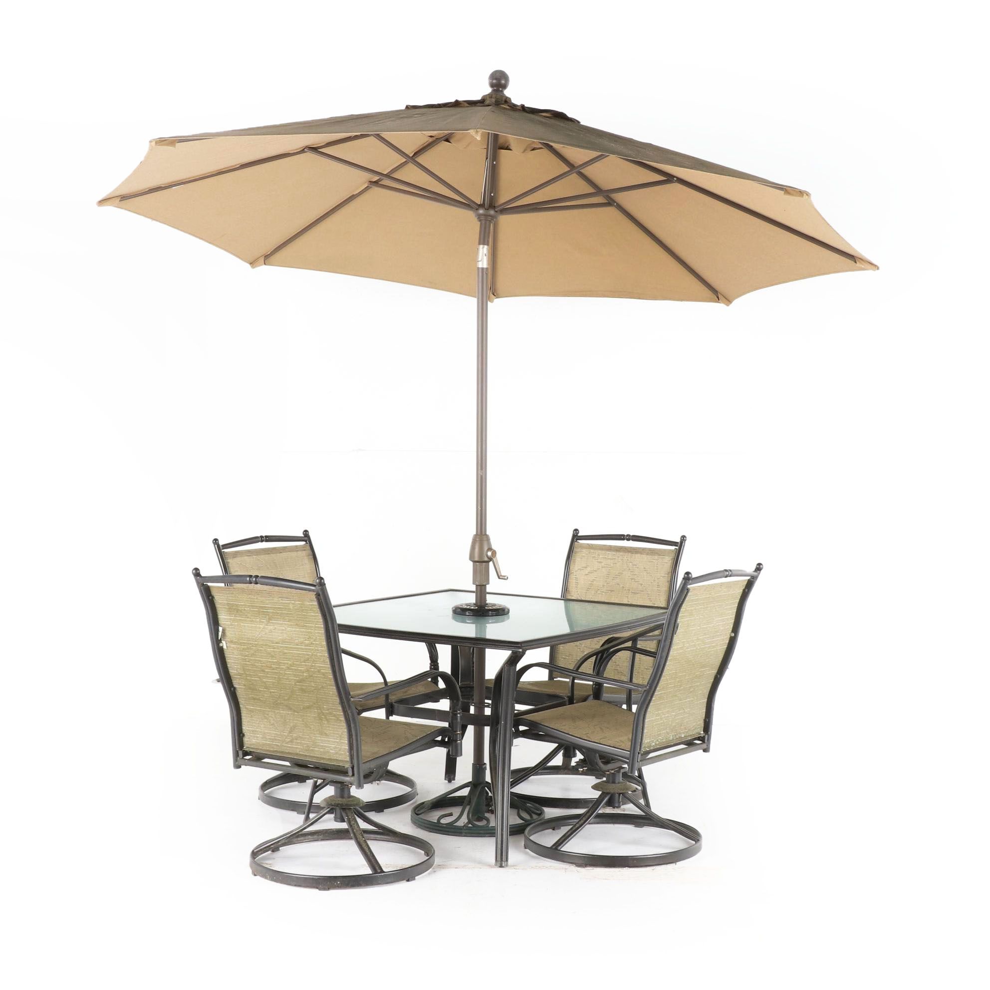 Hampton Bay Altamira Patio Dining Set with Umbrella