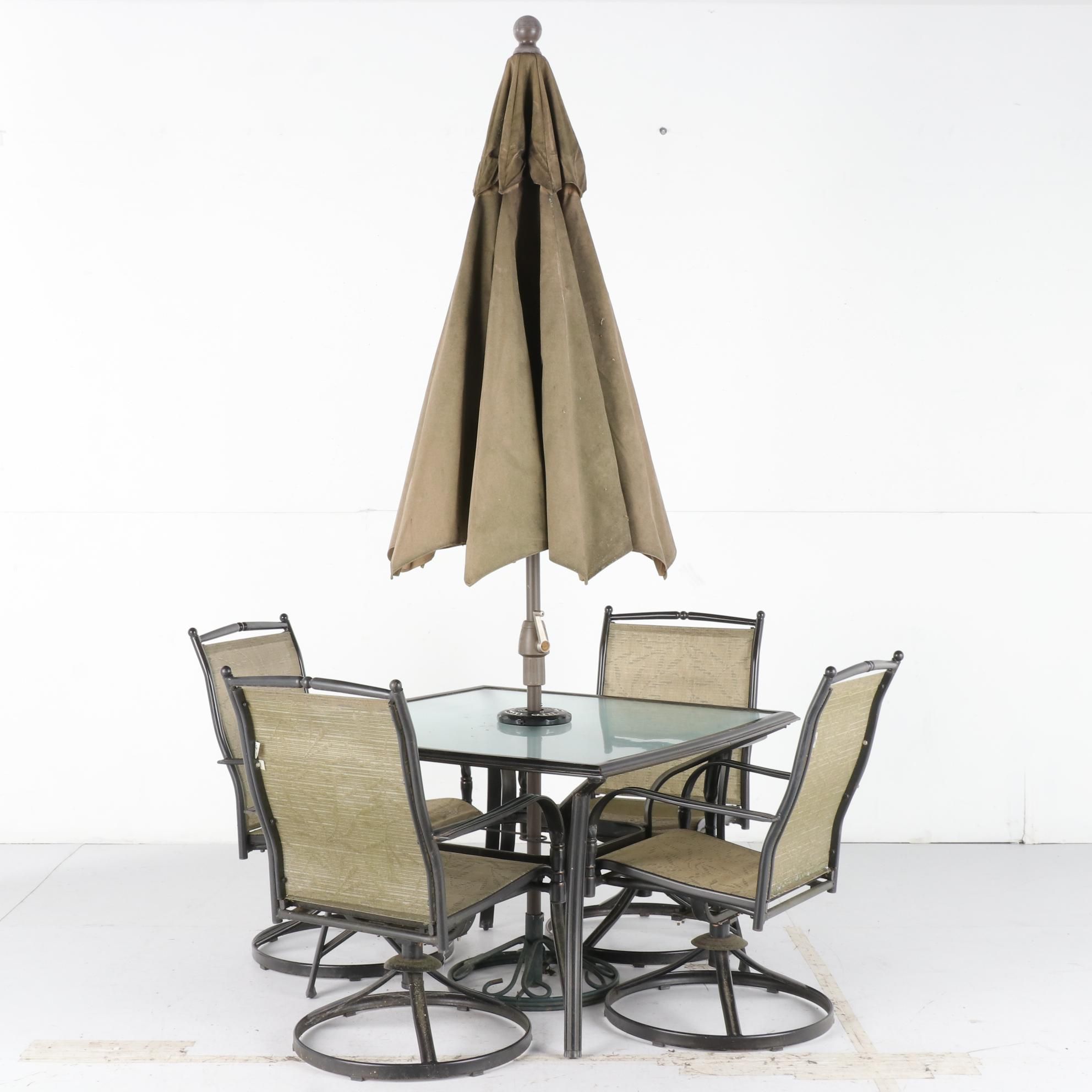 Hampton Bay Altamira Patio Dining Set with Umbrella