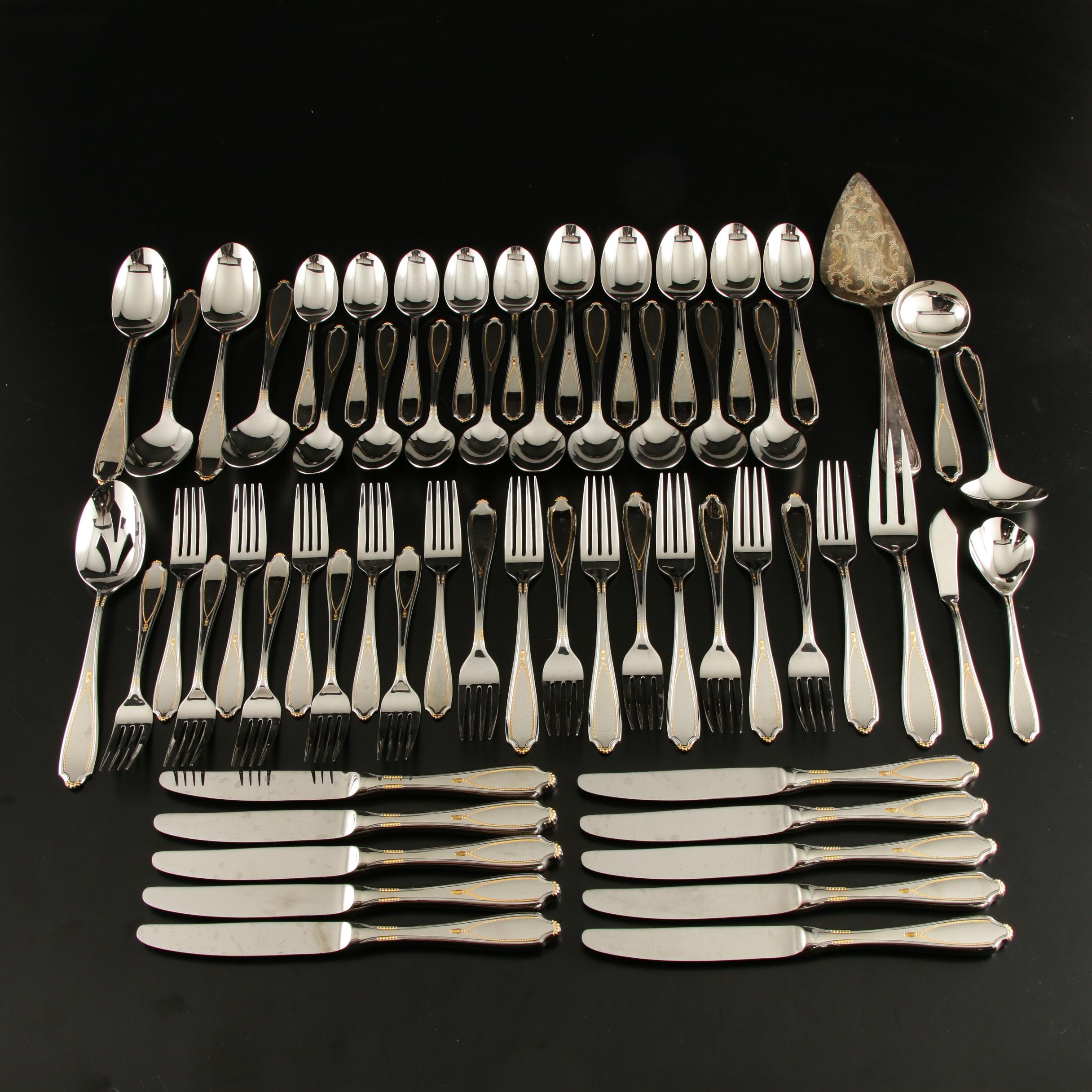 Yamazaki Stainless Steel "Victoria Gold" Flatware