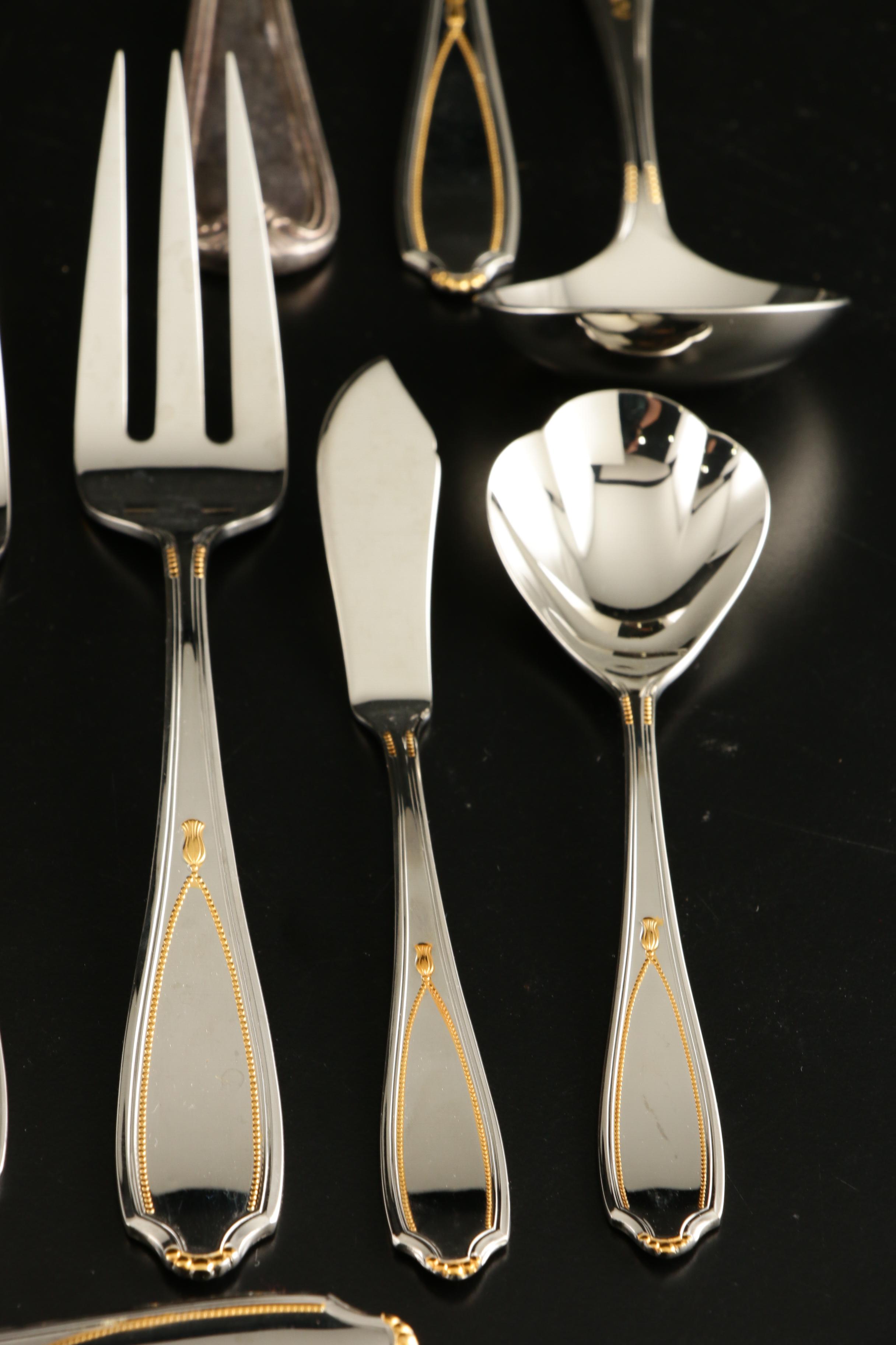 Yamazaki Stainless Steel "Victoria Gold" Flatware